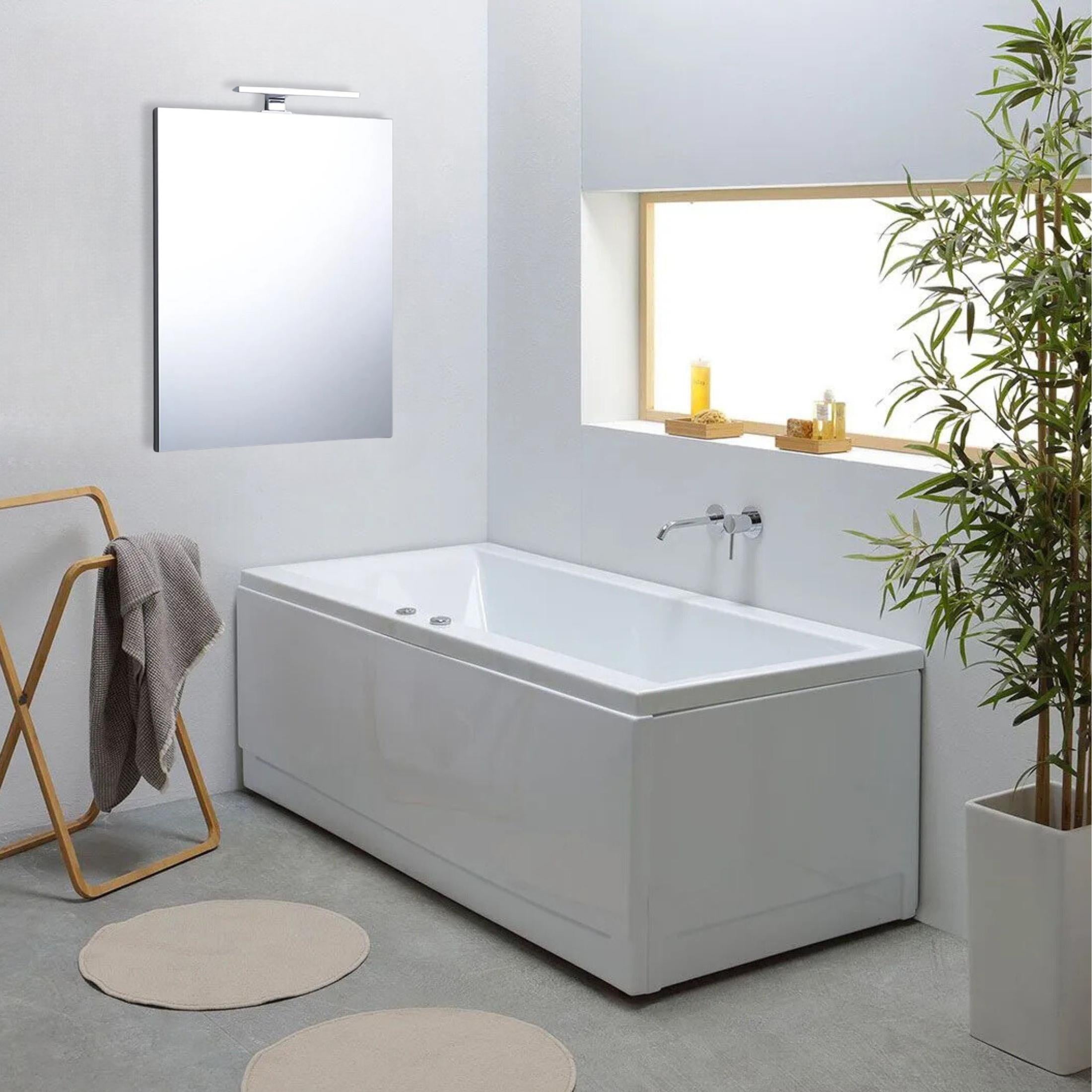 "Rivermas" Reversible Frameless Rectangular LED Bathroom Mirror