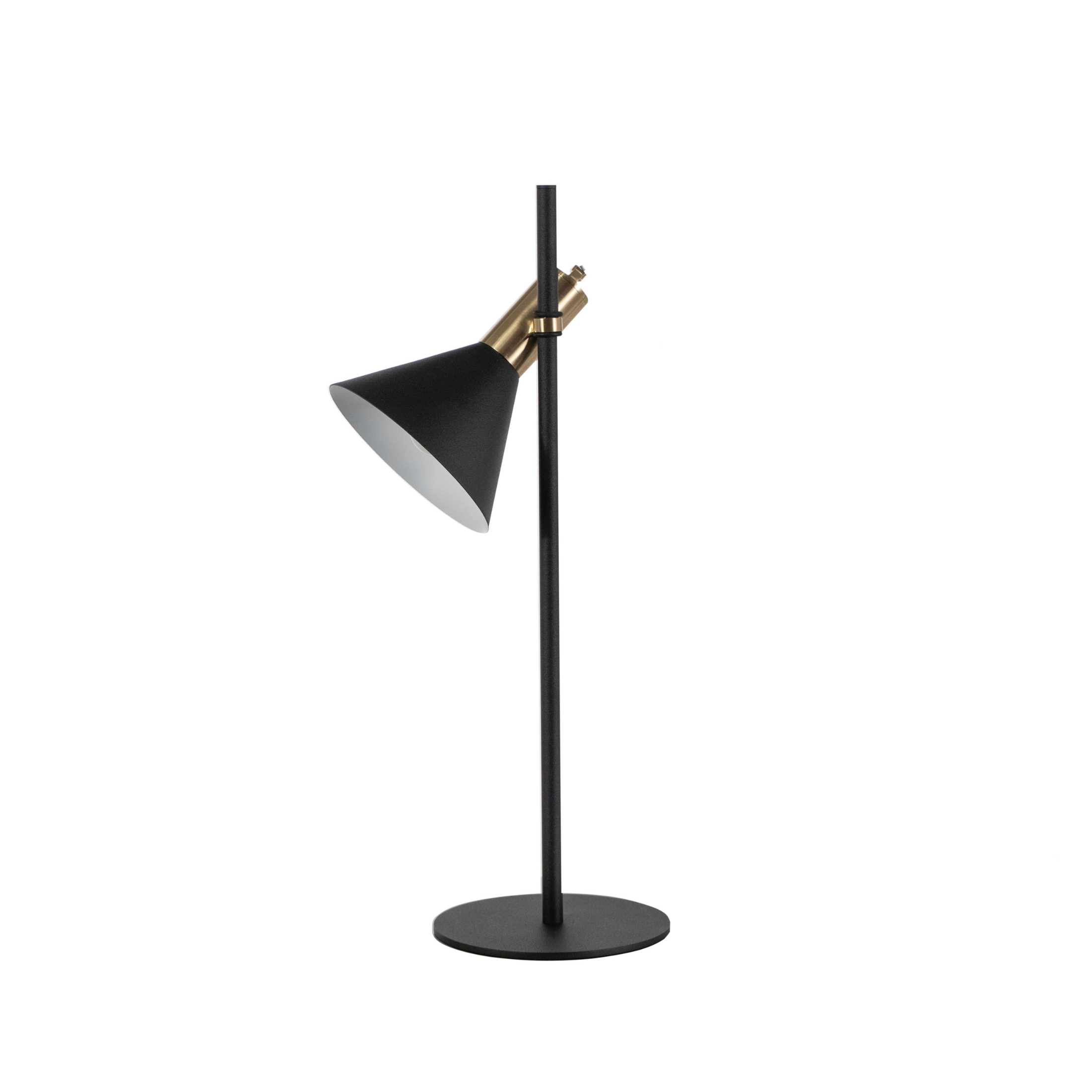 "Lucia" metal floor and table lamp with brass shade