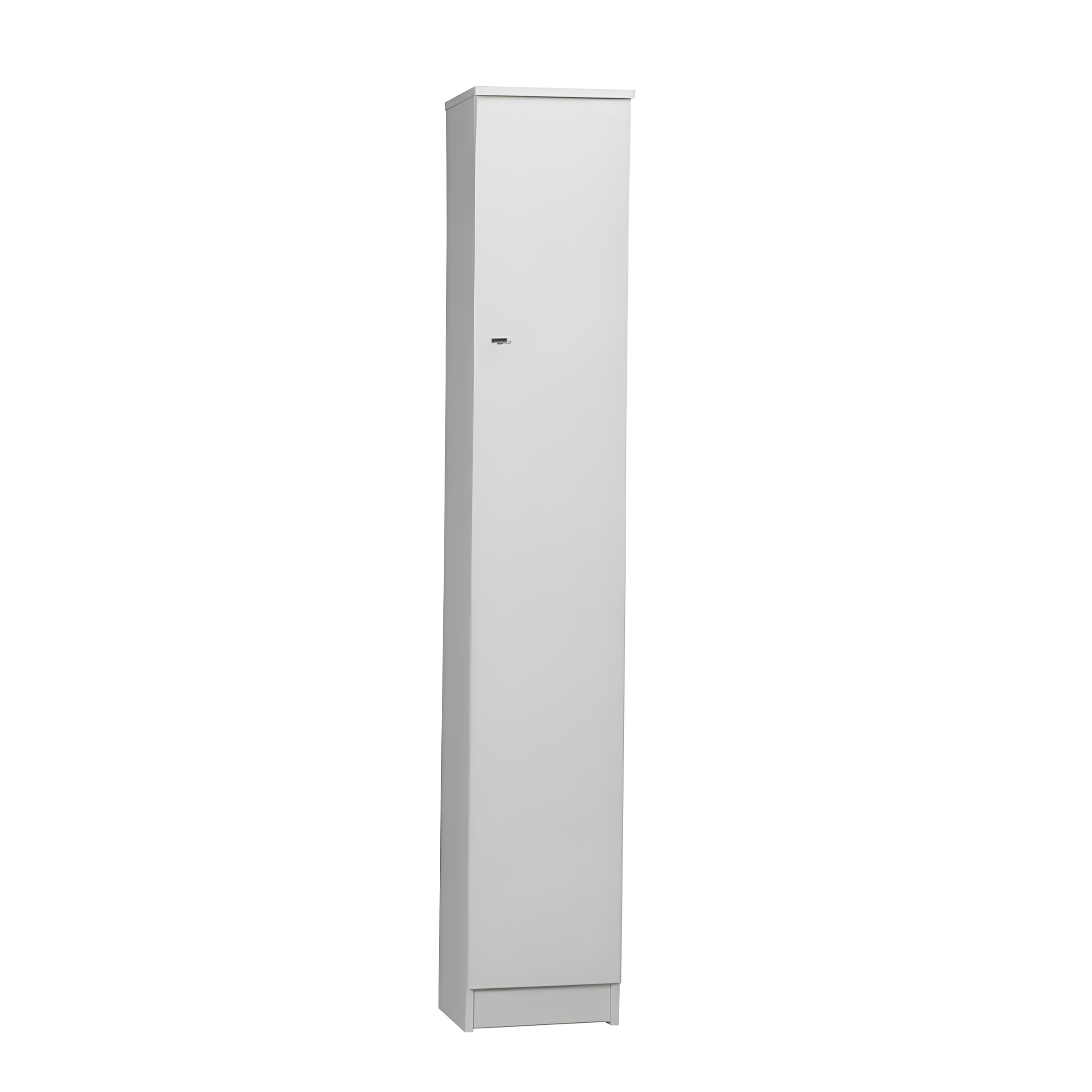 "Ricla" multipurpose column unit with 1 door in white lacquered wood, 31x34 cm, 183h