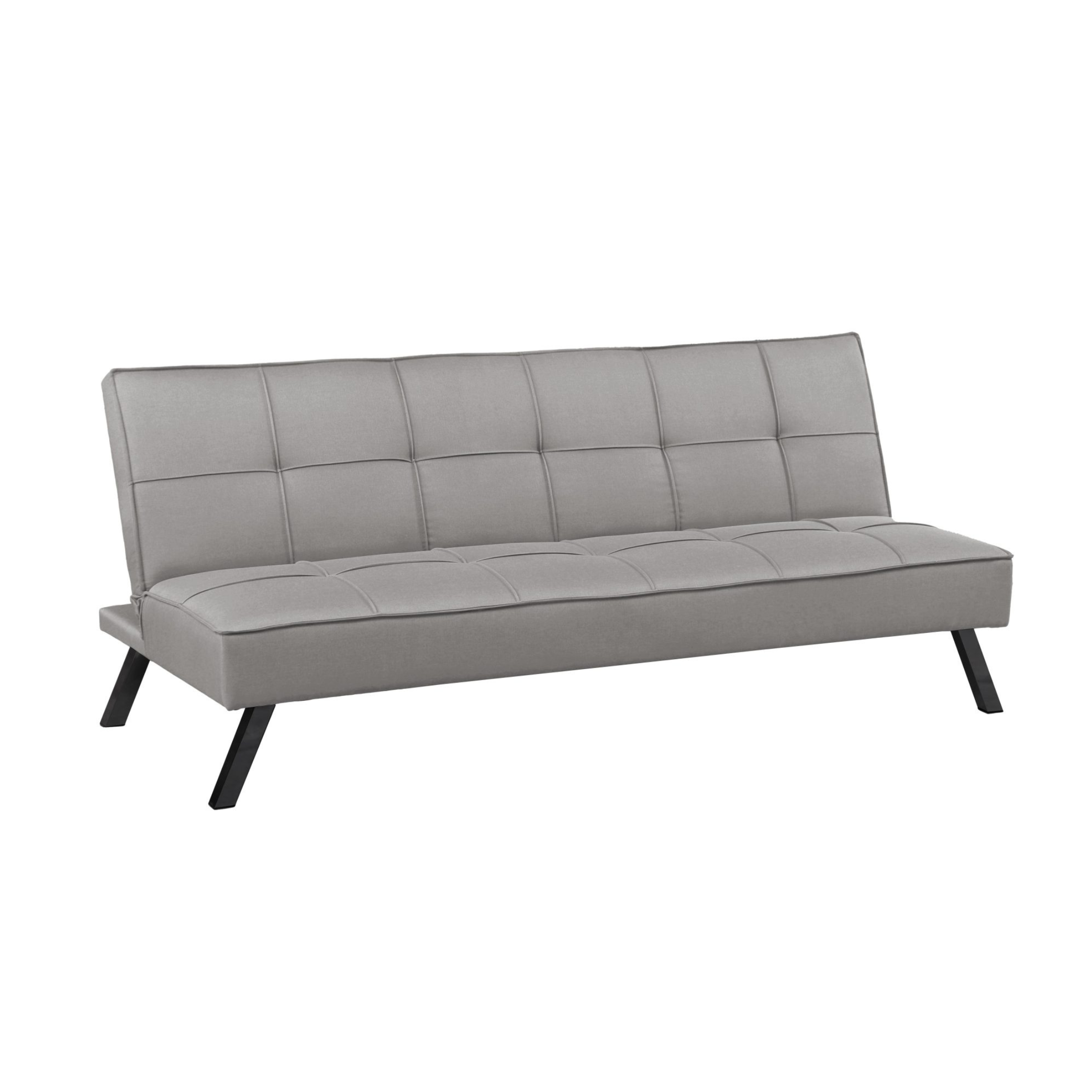 "Evelin" 3-seater sofa bed in linen fabric with metal legs, 180x81 cm, 79 cm high.