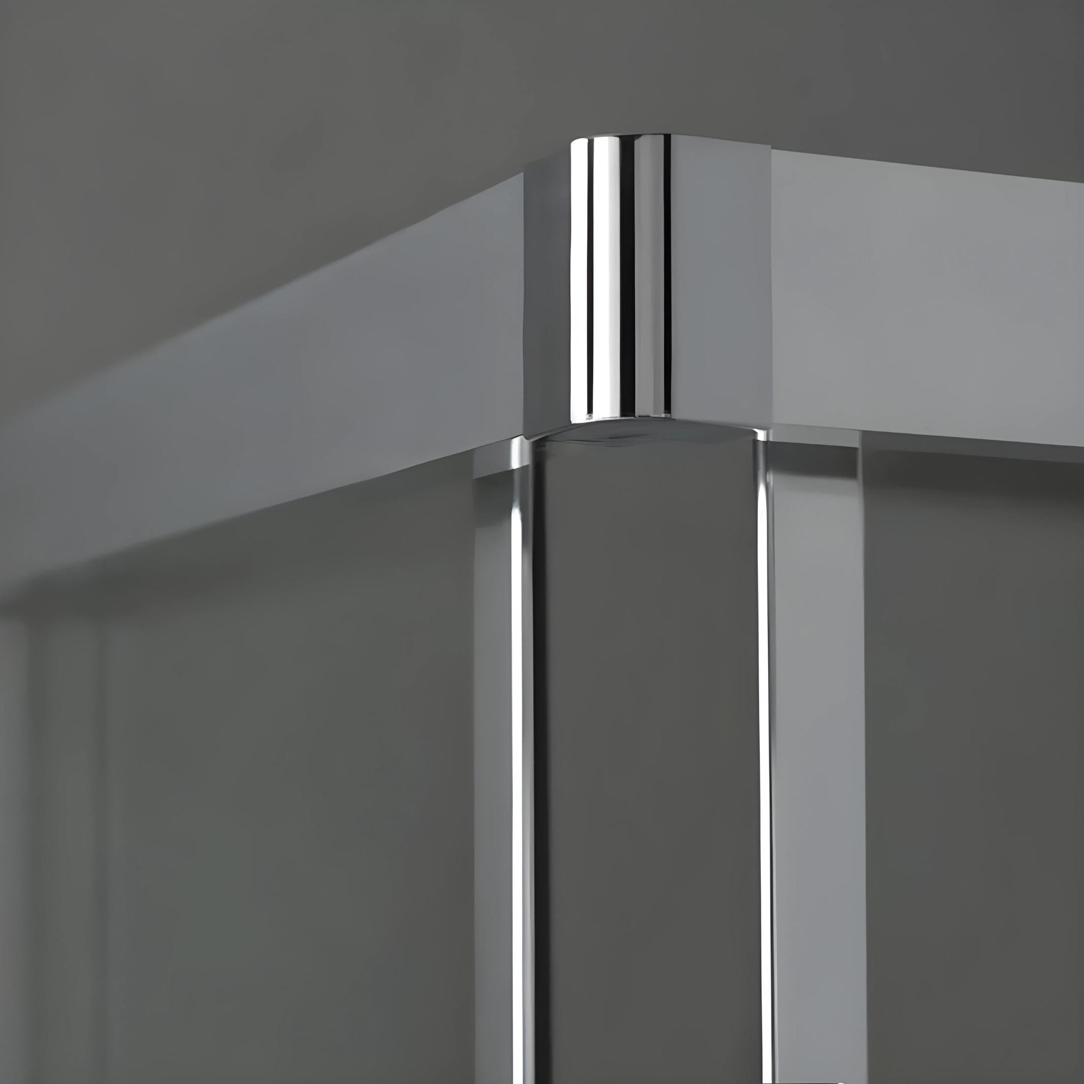 Modern shower enclosure with flat profile "Ferrara Two" in tempered glass and aluminum