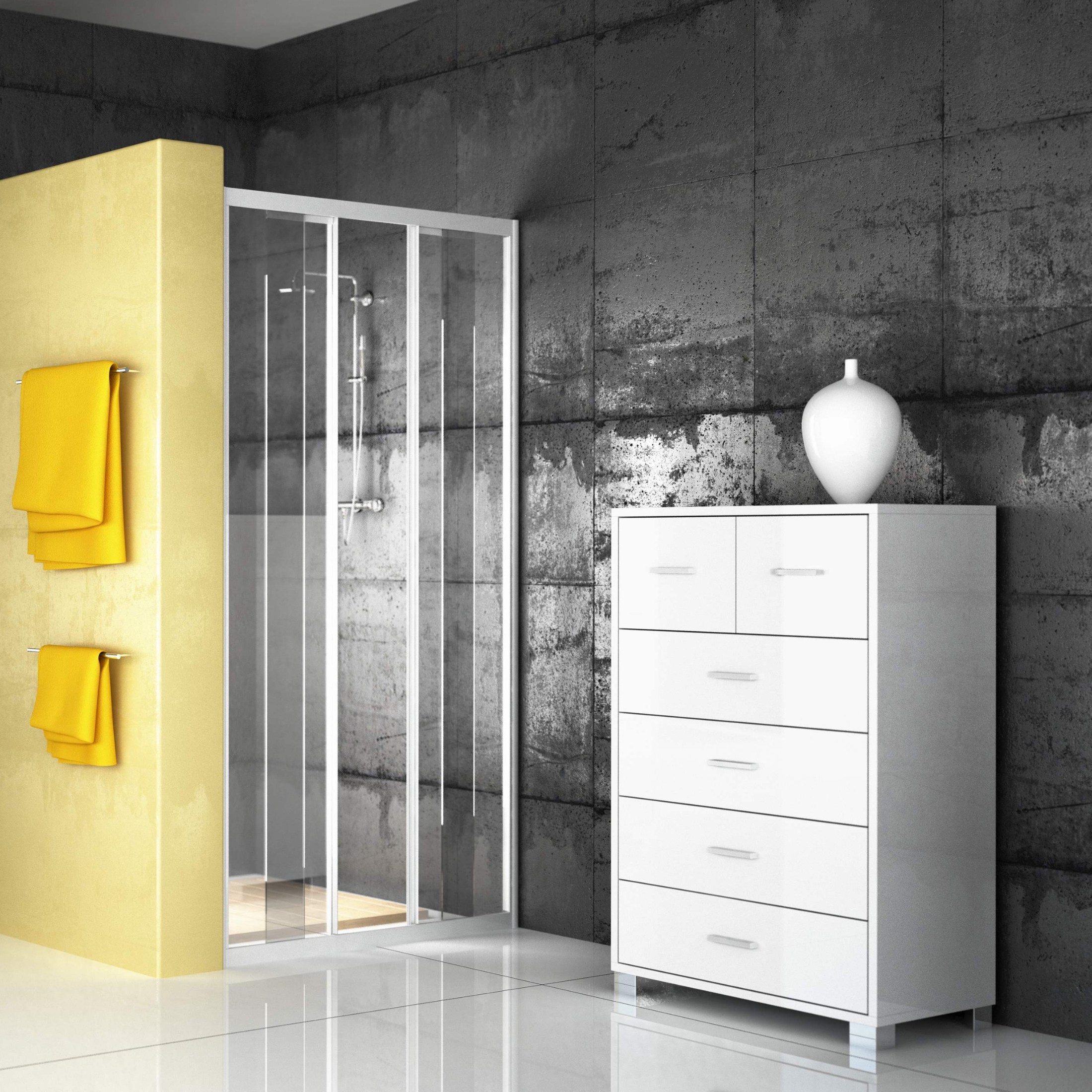 "Dublin" 4+2 drawer cabinet with wooden feet, 70x41 cm, 112 cm high