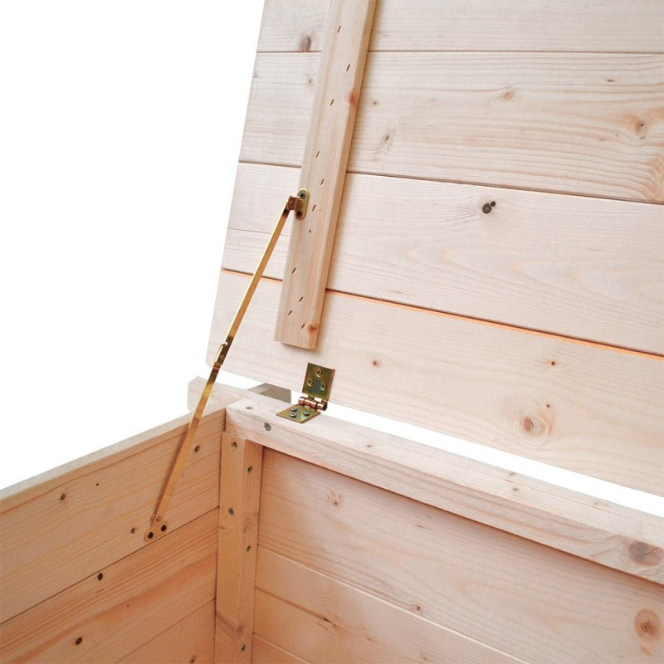 "Giunone" natural wood garden chest with swing opening, 98x60 cm, 54h