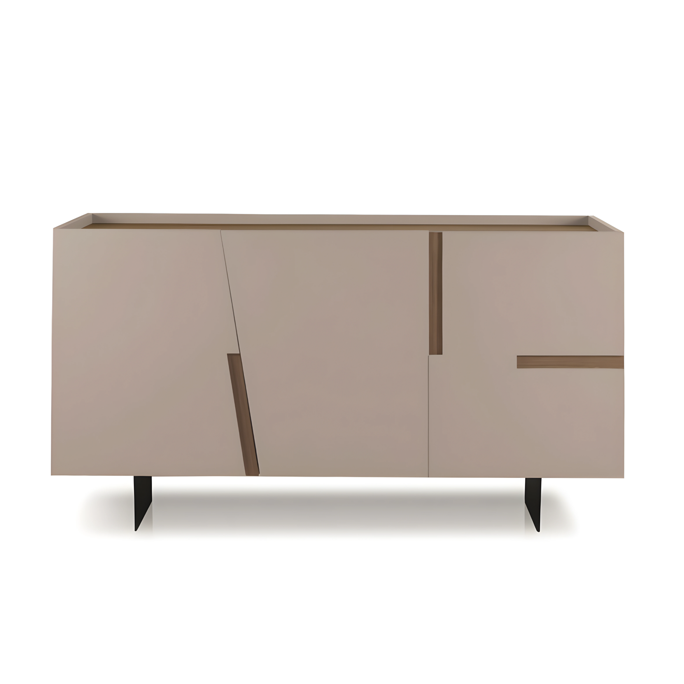 Modern 3-door sideboard "Toledo" in melamine, 160x50 cm, 89h pre-assembled