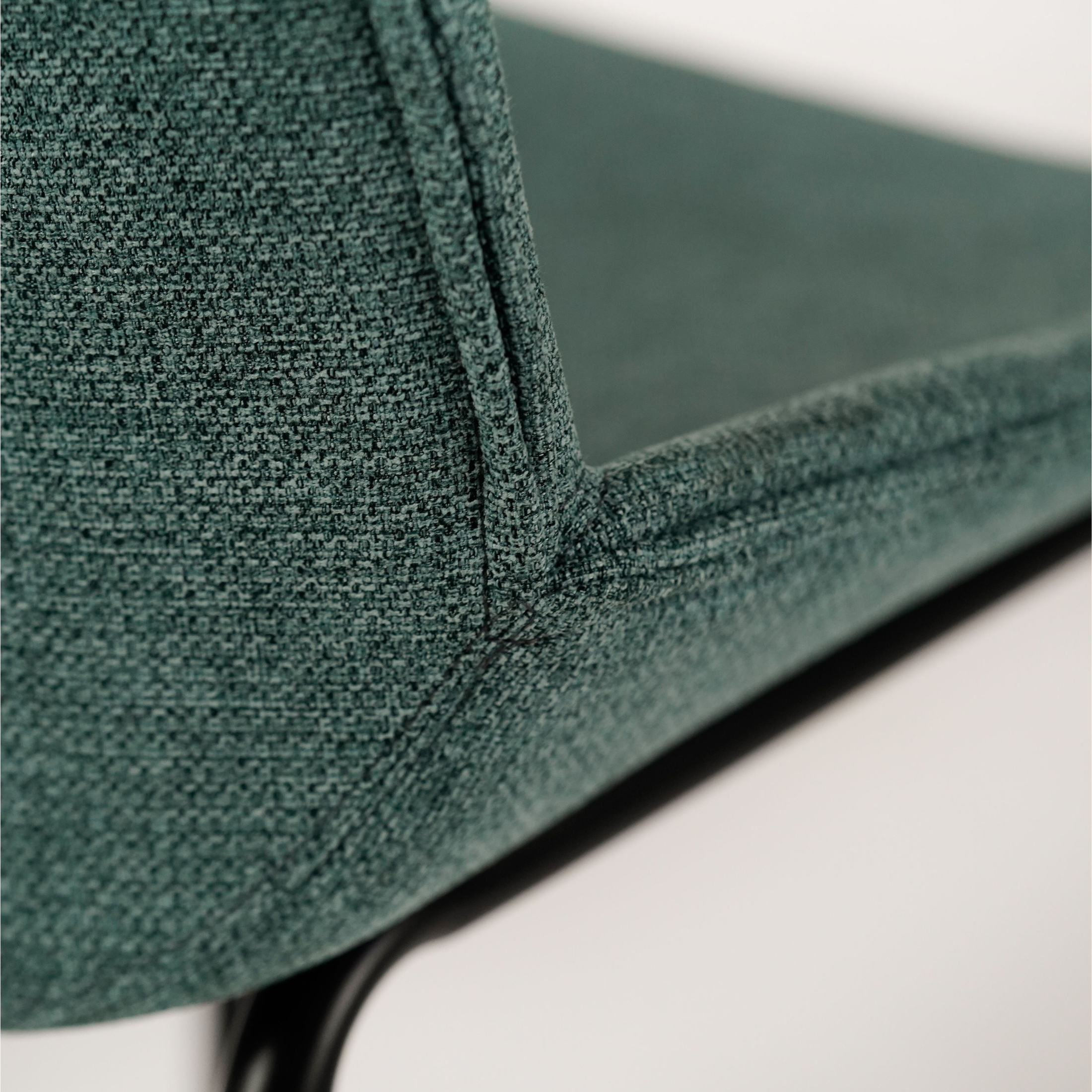 Set of "Sami" fabric dining chairs with elegant modern painted metal legs