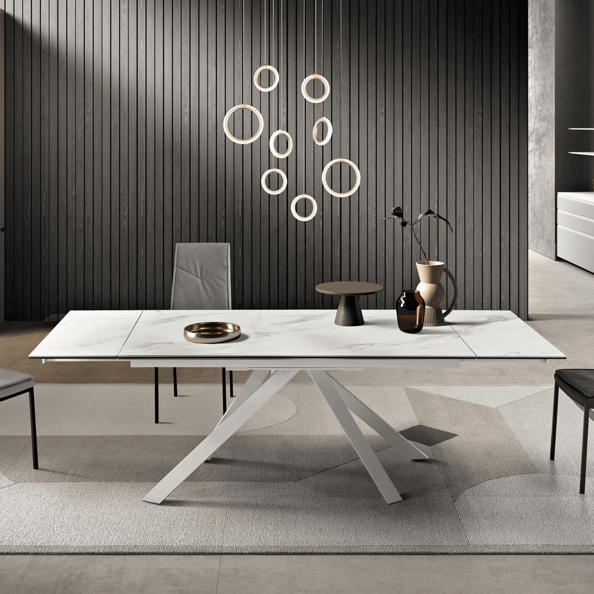 Tavolo allungabile moderno da pranzo "Caio" con piano in grès porcellanato - MondoViro