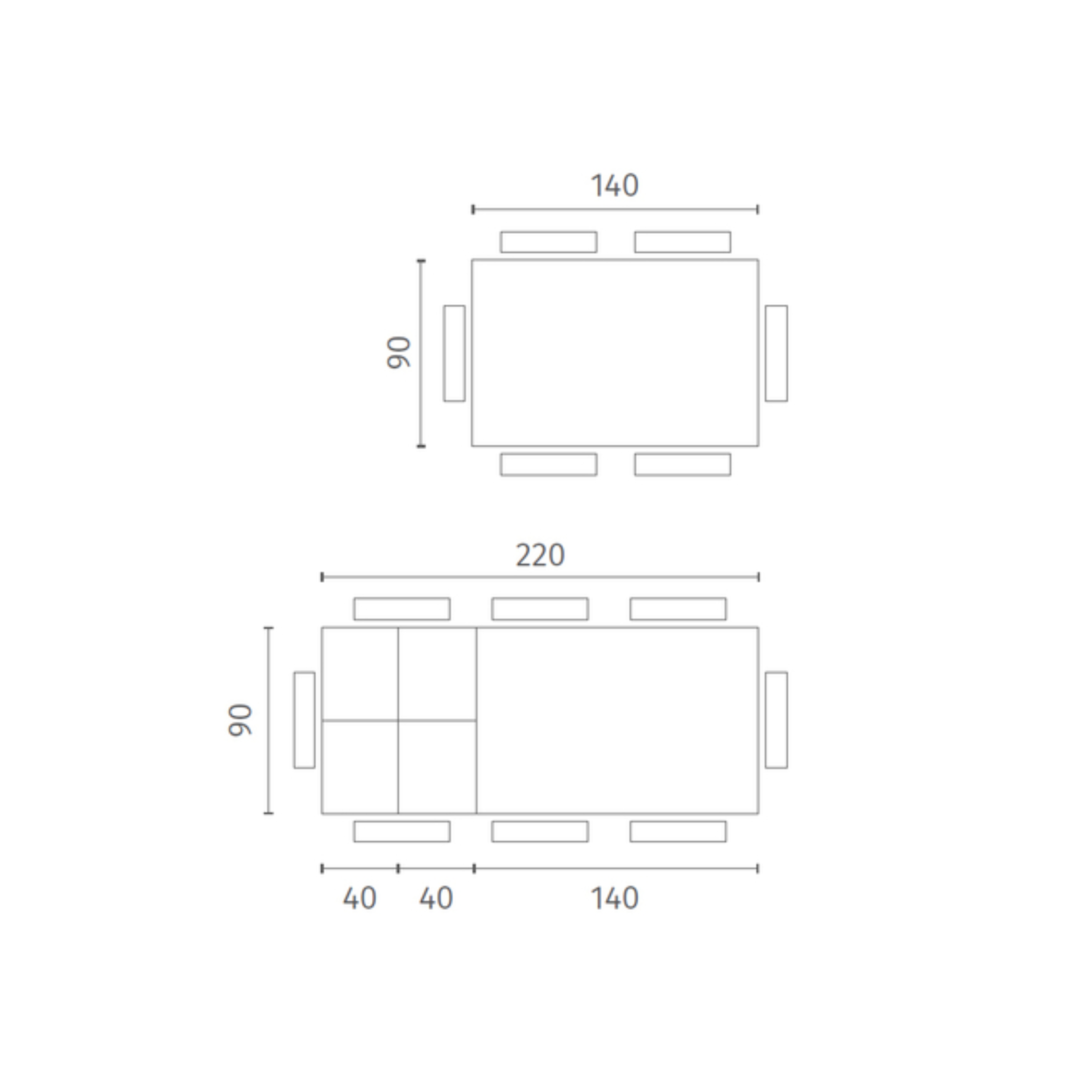 Modern extendable table "Filo 24" ceramic top aluminum legs cm 140/220x90 75h