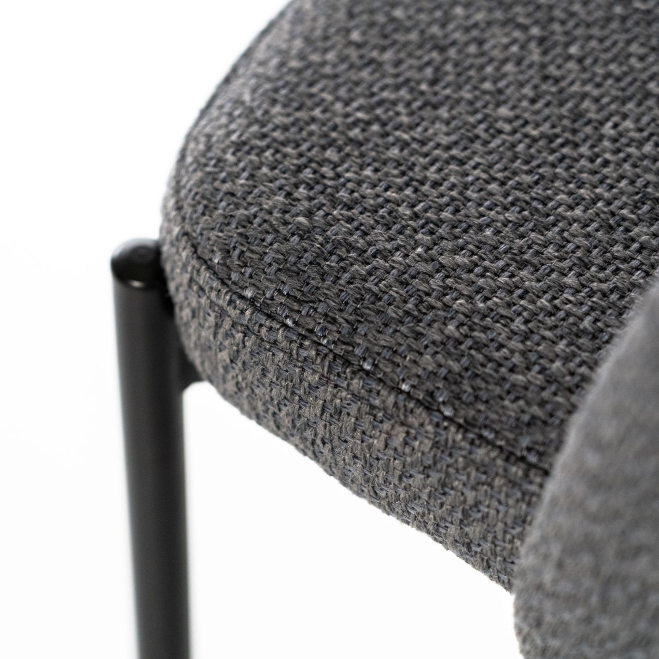 Set of "Alan" high stools in padded fabric with footrest cm 52x50 98h