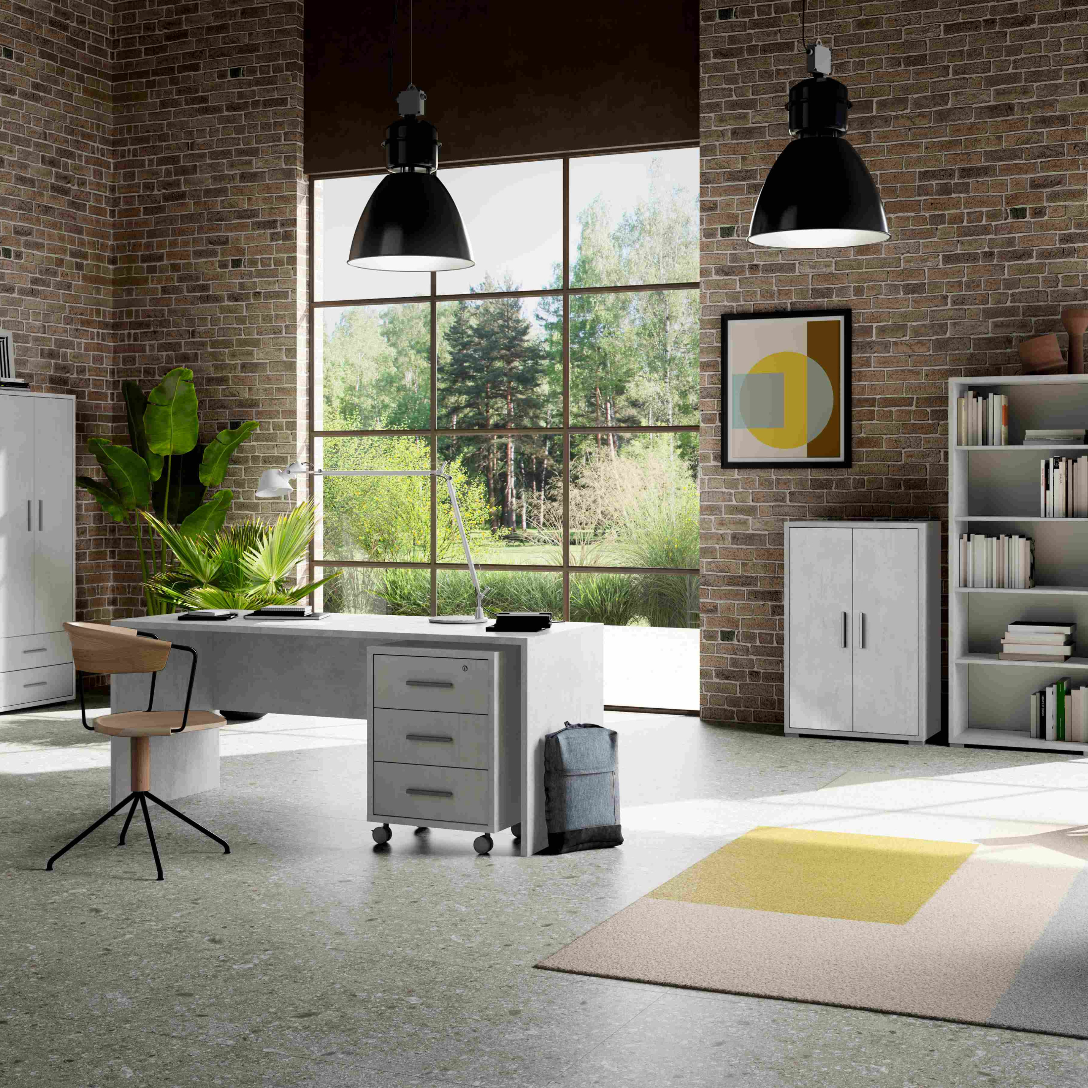 "Giulia" modern rectangular wooden desk for study, 160x69 cm, 76h