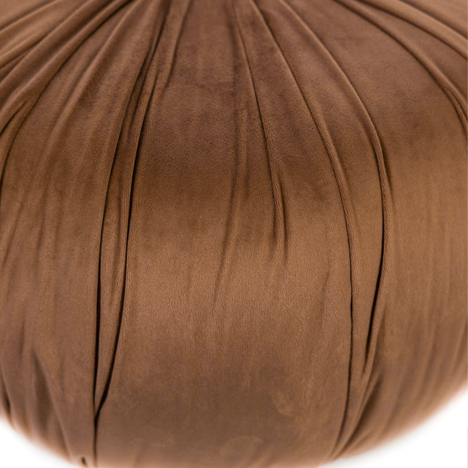 Round "Mathilde" pouf stool for the living room in velvet, 36x36 cm, 30 cm high.