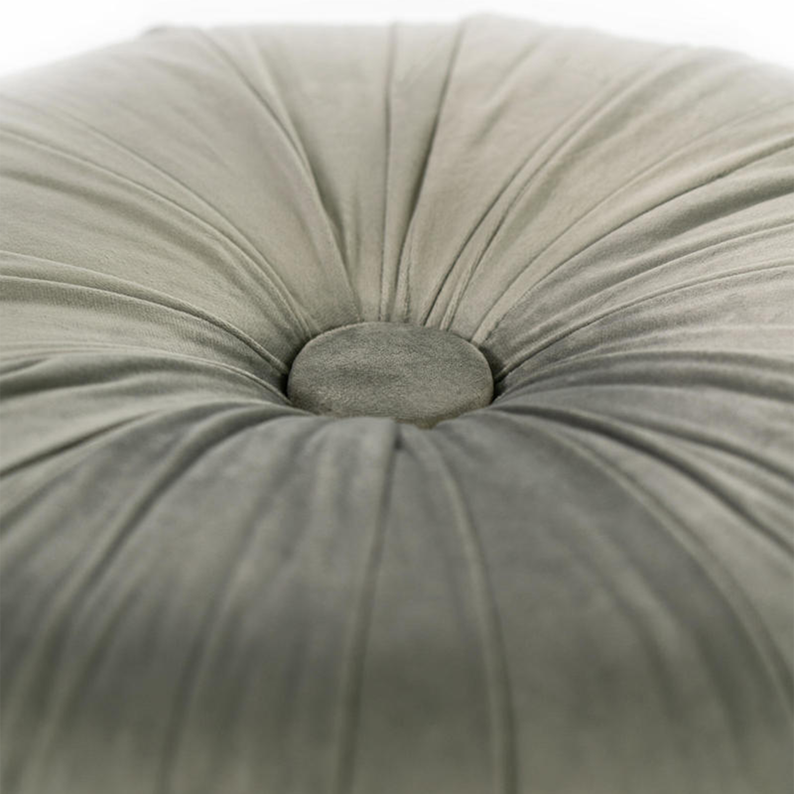 Round "Mathilde" pouf stool for the living room in velvet, 36x36 cm, 30 cm high.
