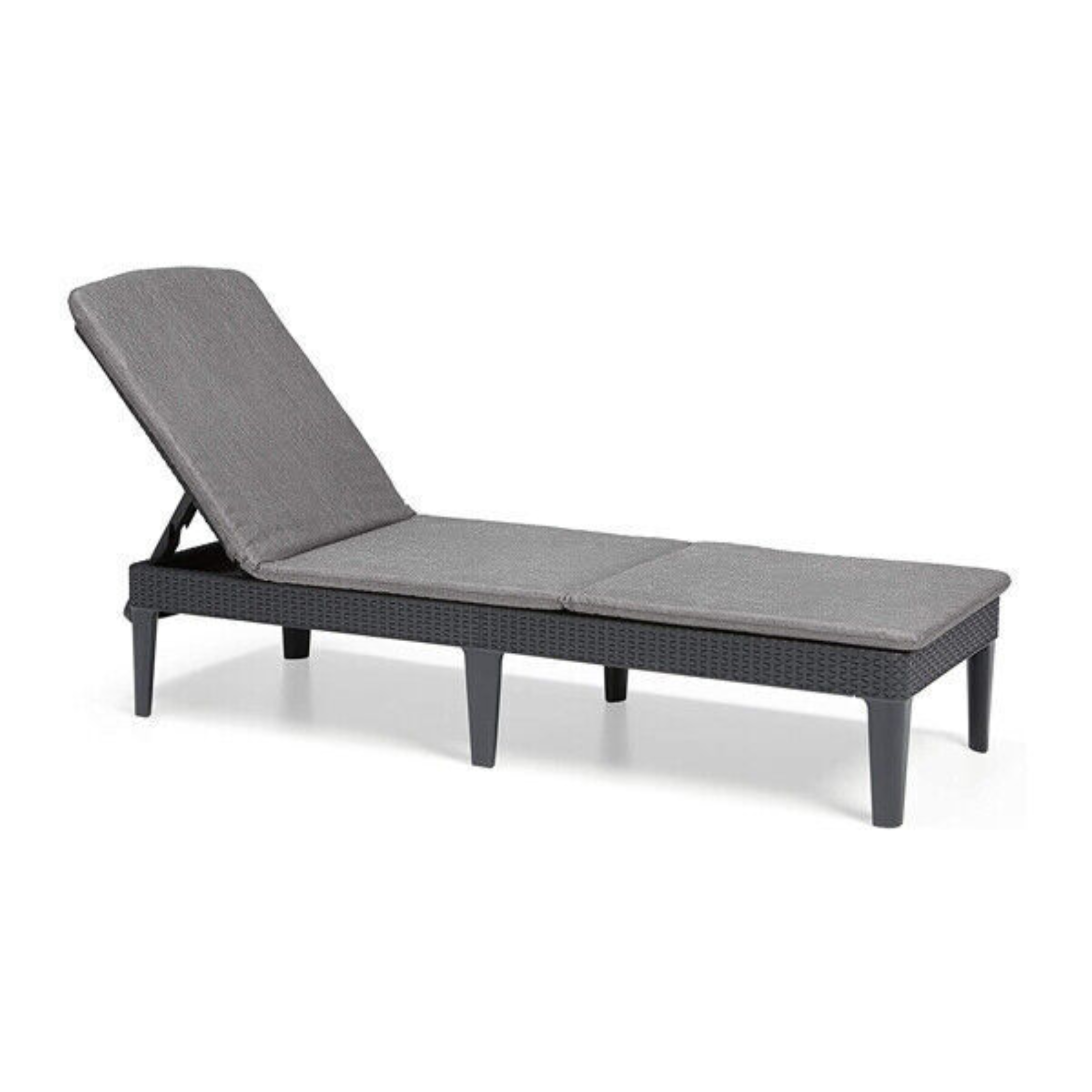 "Jaipur" rattan sun lounger with reclining backrest, 189x72 cm, 96h