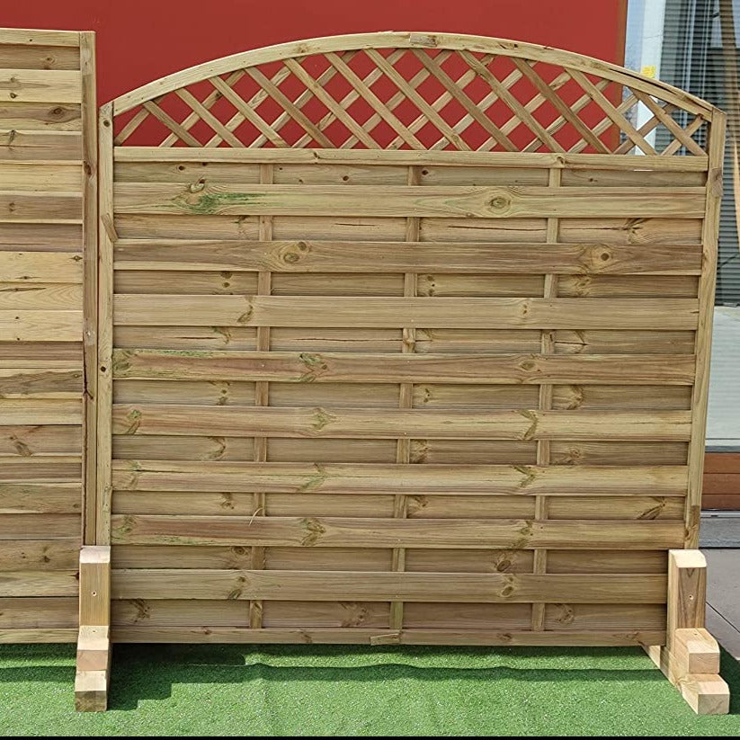 Pannello recinzione frangivento Arco grigliato in legno impregnato cm 180x180h