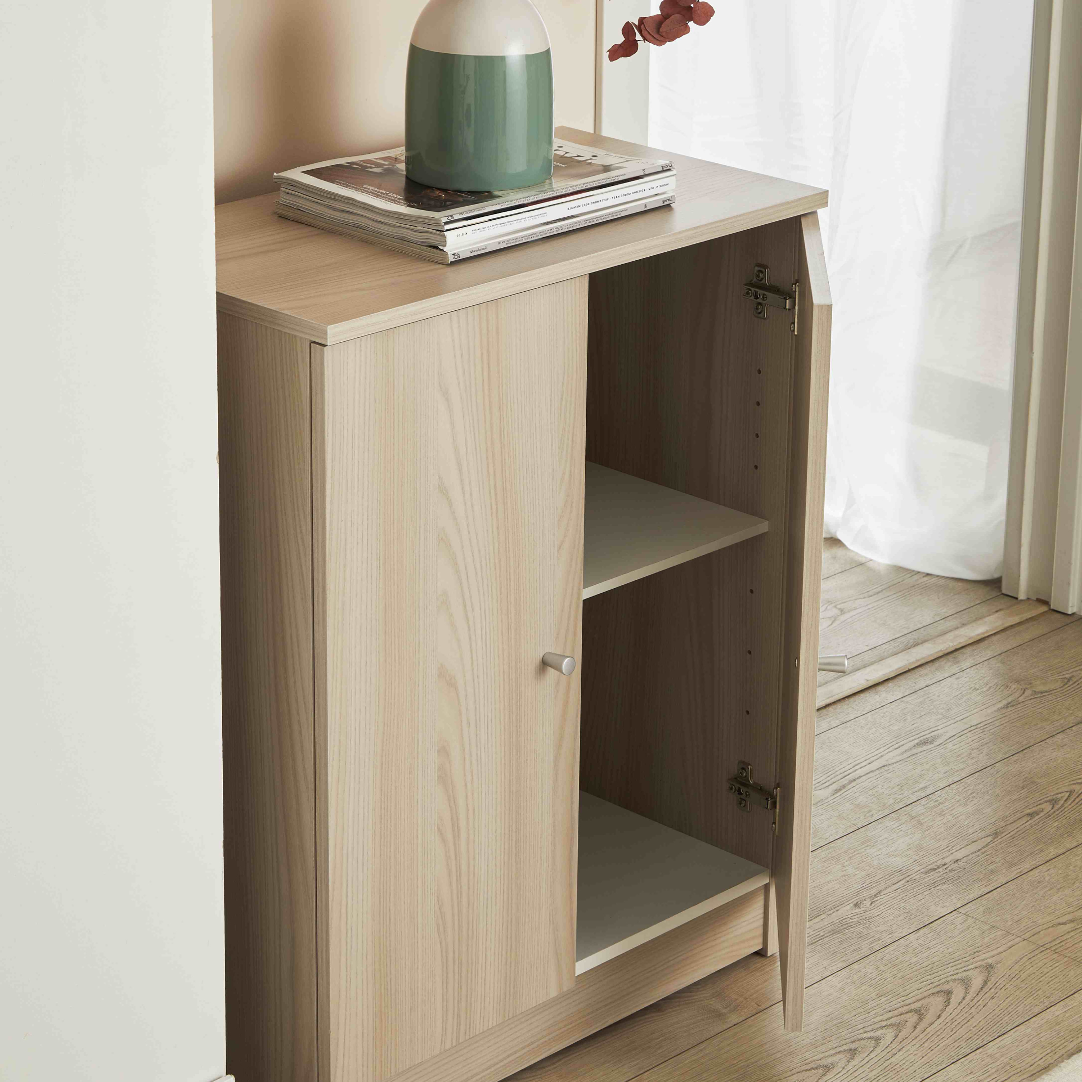 "Esme" modern 2-door wooden entrance hall cabinet, 62x34 cm, 80 cm high