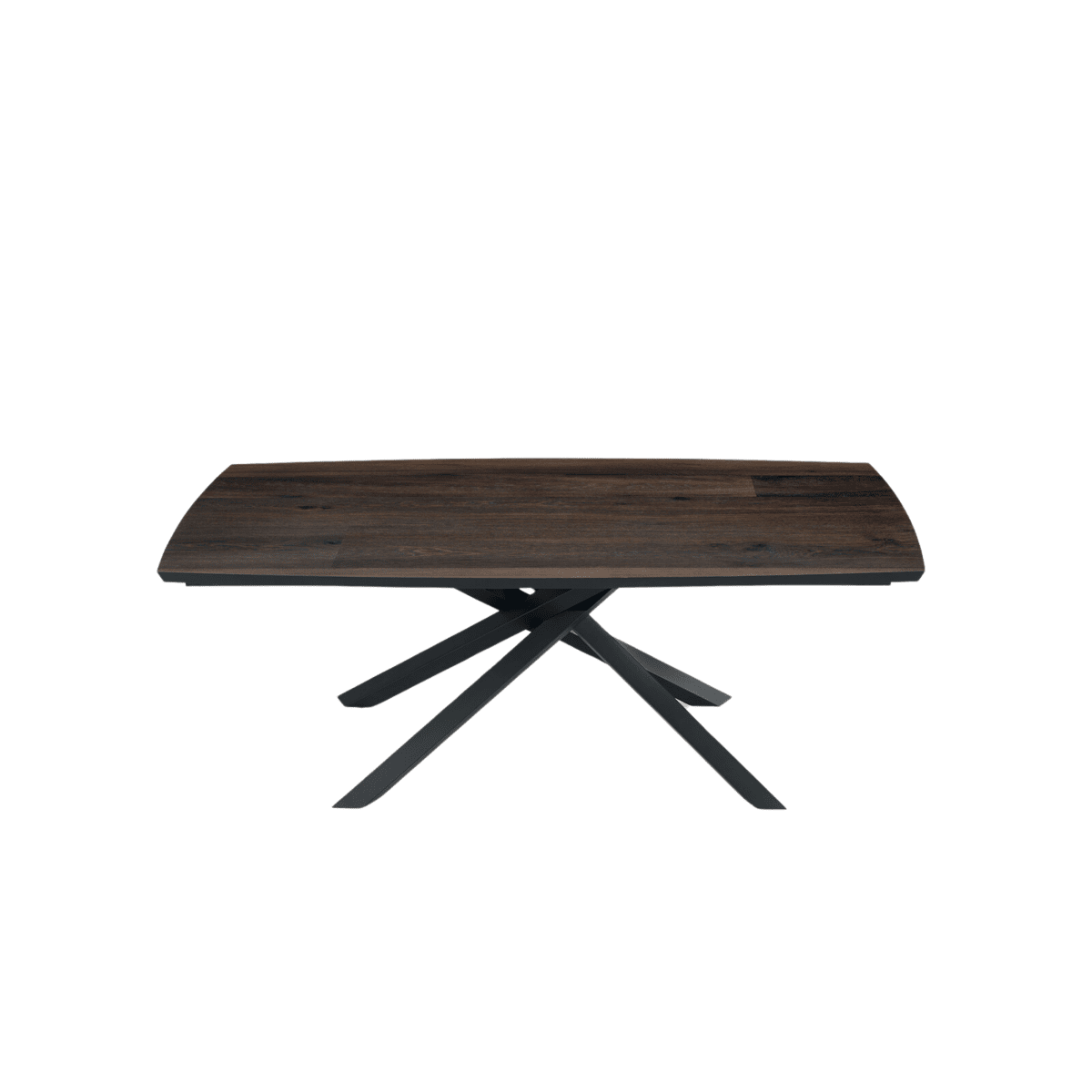 Tavolo moderno fisso da pranzo "Alan" con base in metallo e piano in rovere - MondoViro