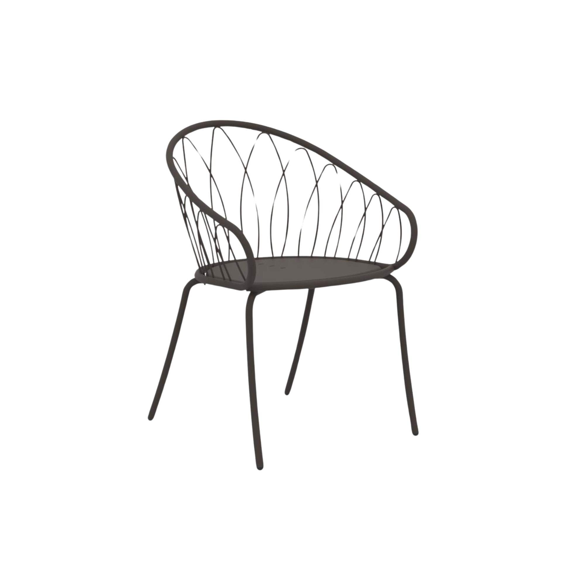 Set of stackable "Flora" painted metal garden chairs, 59x56 cm, 81 cm high