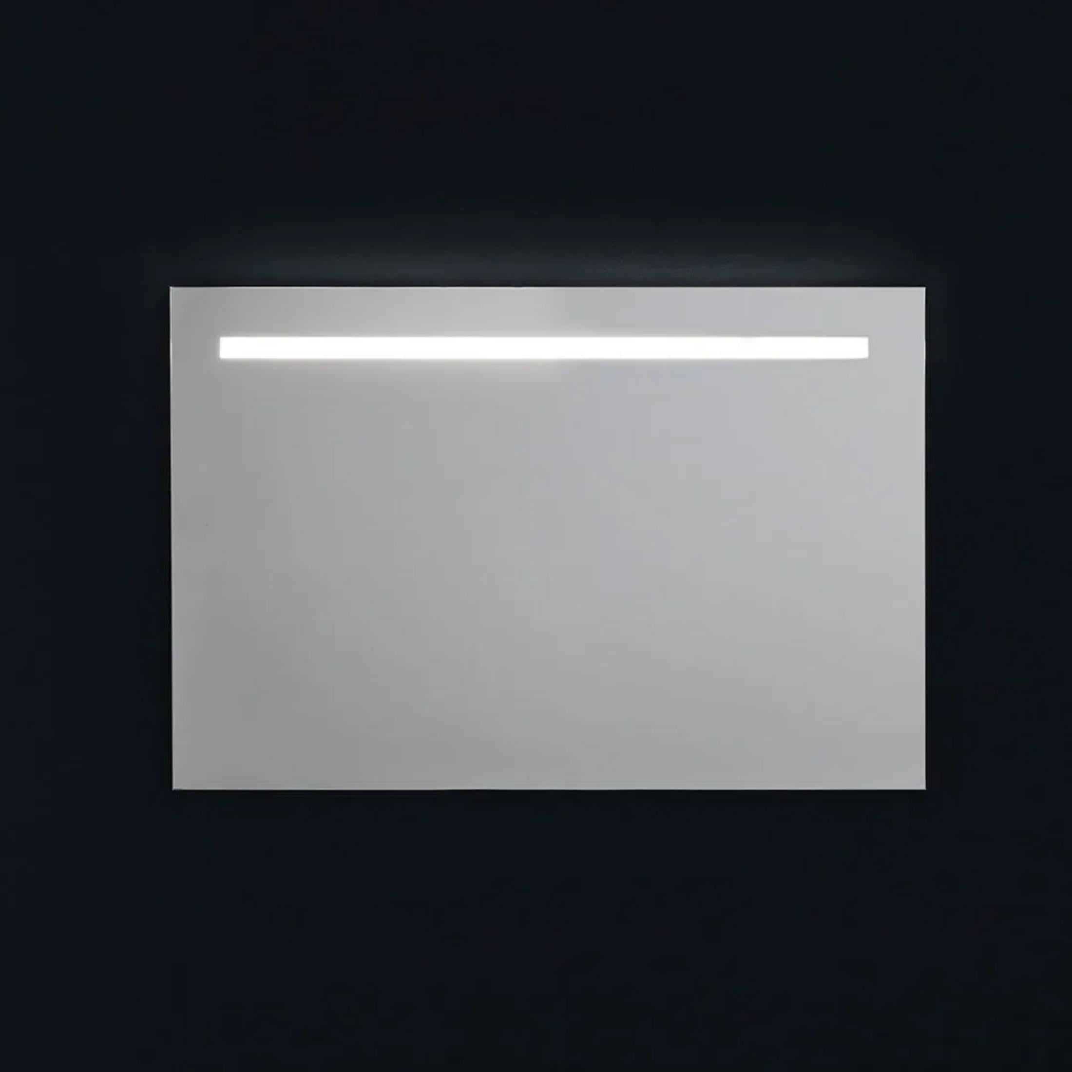 Rectangular mirror with "Valderico" LED strip and aluminum-like profiles