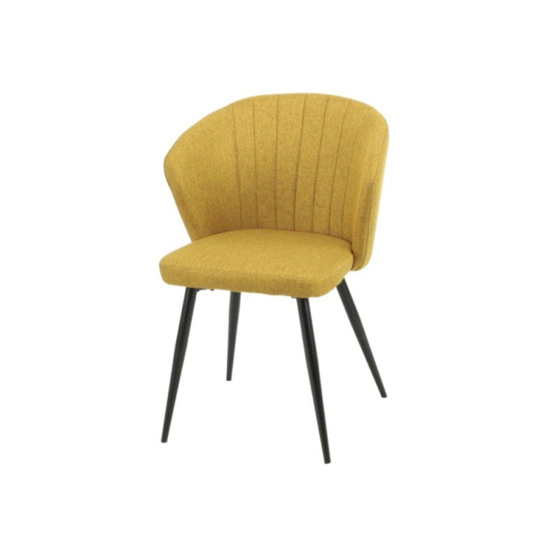 Set of "Krid" dining chairs upholstered in fabric with black metal legs, 44x41 cm, 82h