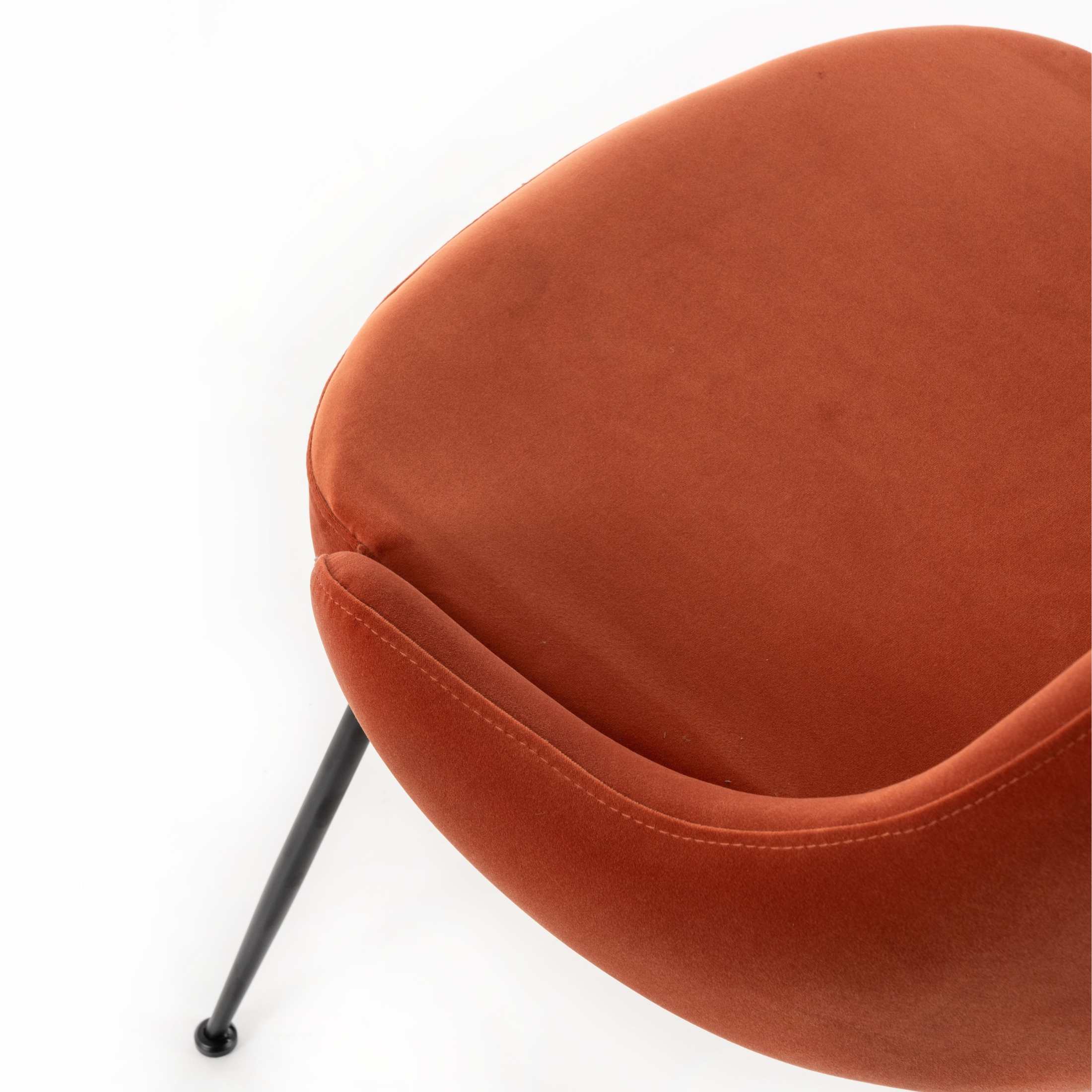 Modern padded chair "Alyssa" velvet effect cm 49.5x48.5 80h