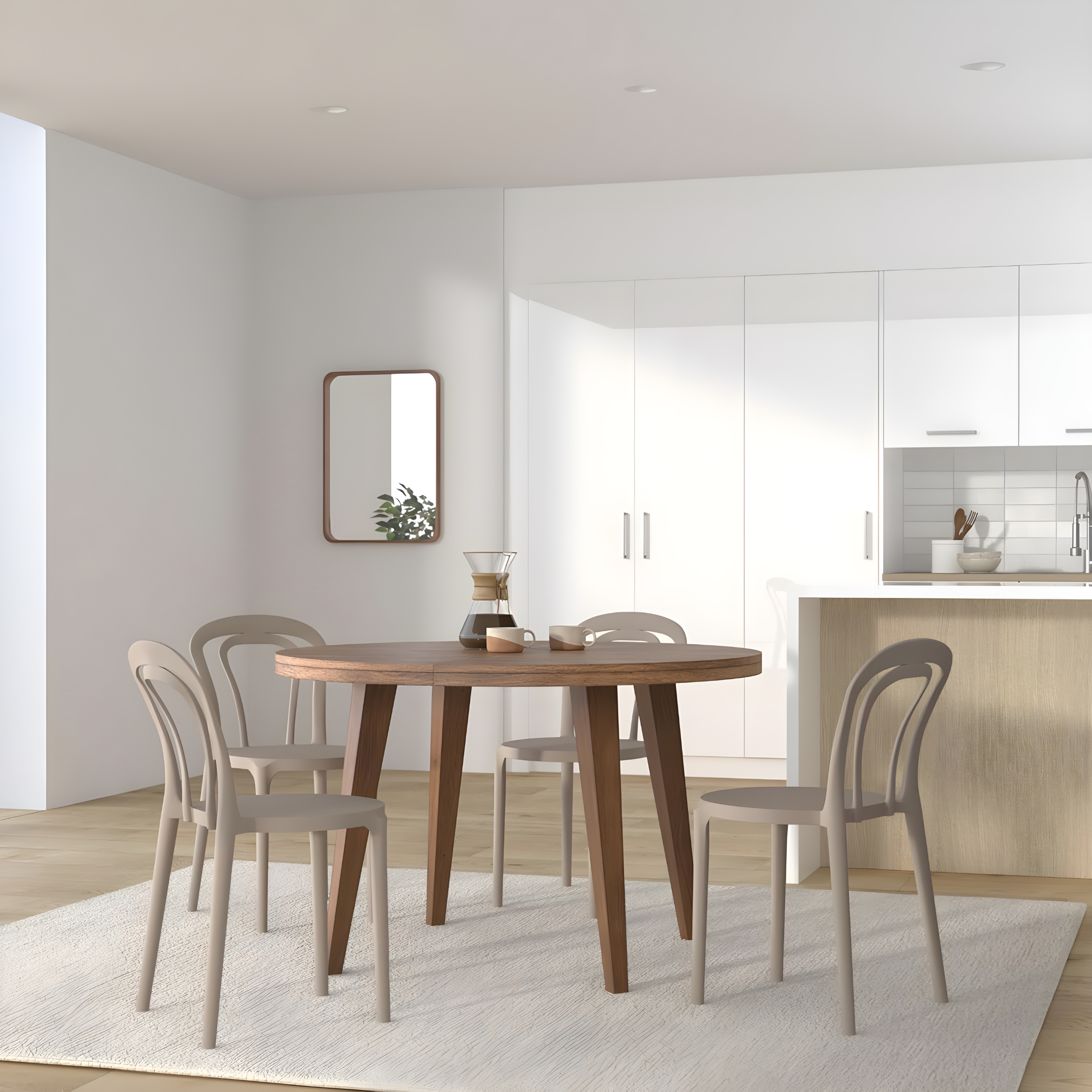 Set of modern "Caffè" chairs in stackable polypropylene for outdoor and indoor use, 53x53 cm, 83h