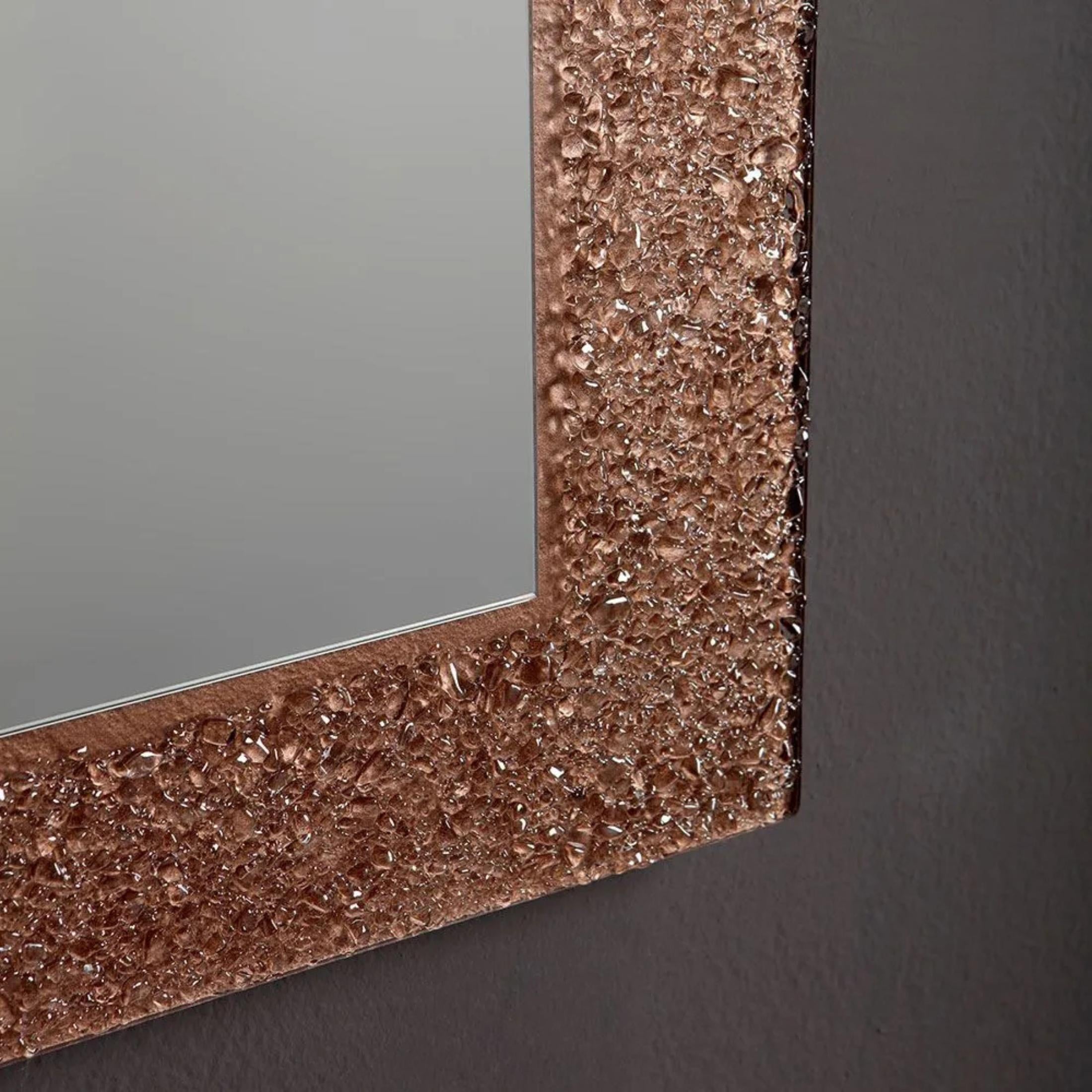 Rectangular LED mirror "Serranova" with glass grit frame 98x70 cm