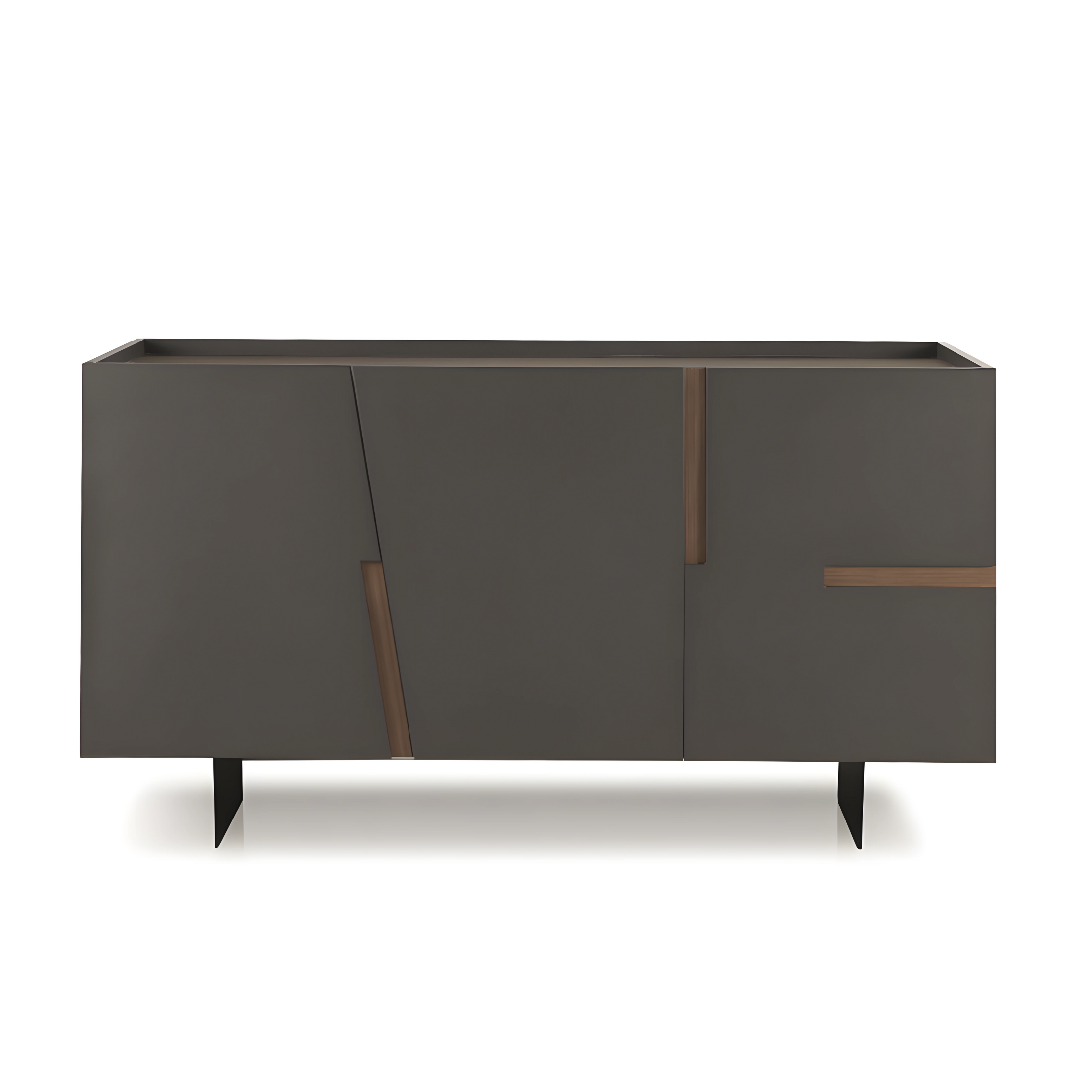 Modern 3-door sideboard "Toledo" in melamine, 160x50 cm, 89h pre-assembled