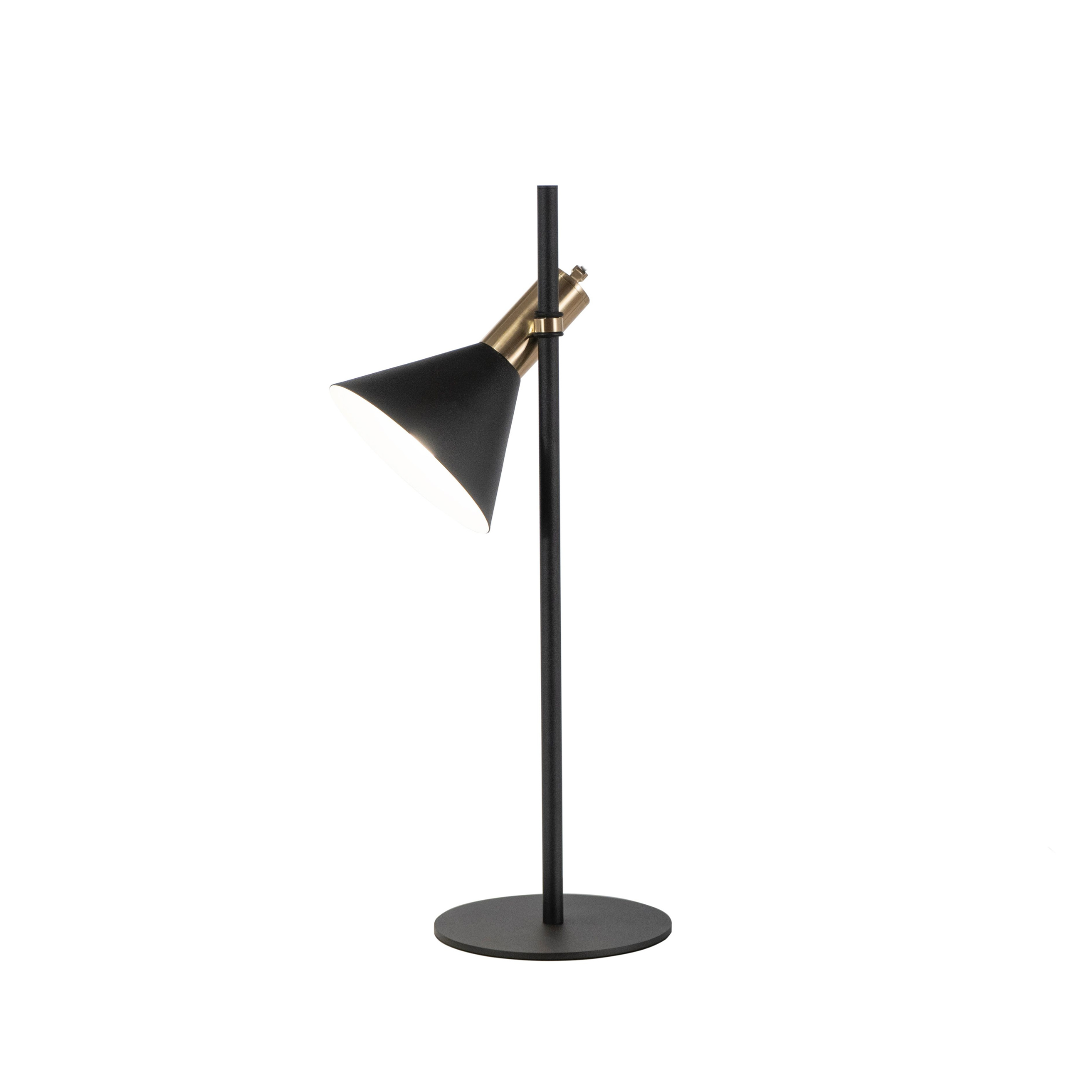 "Lucia" metal floor and table lamp with brass shade