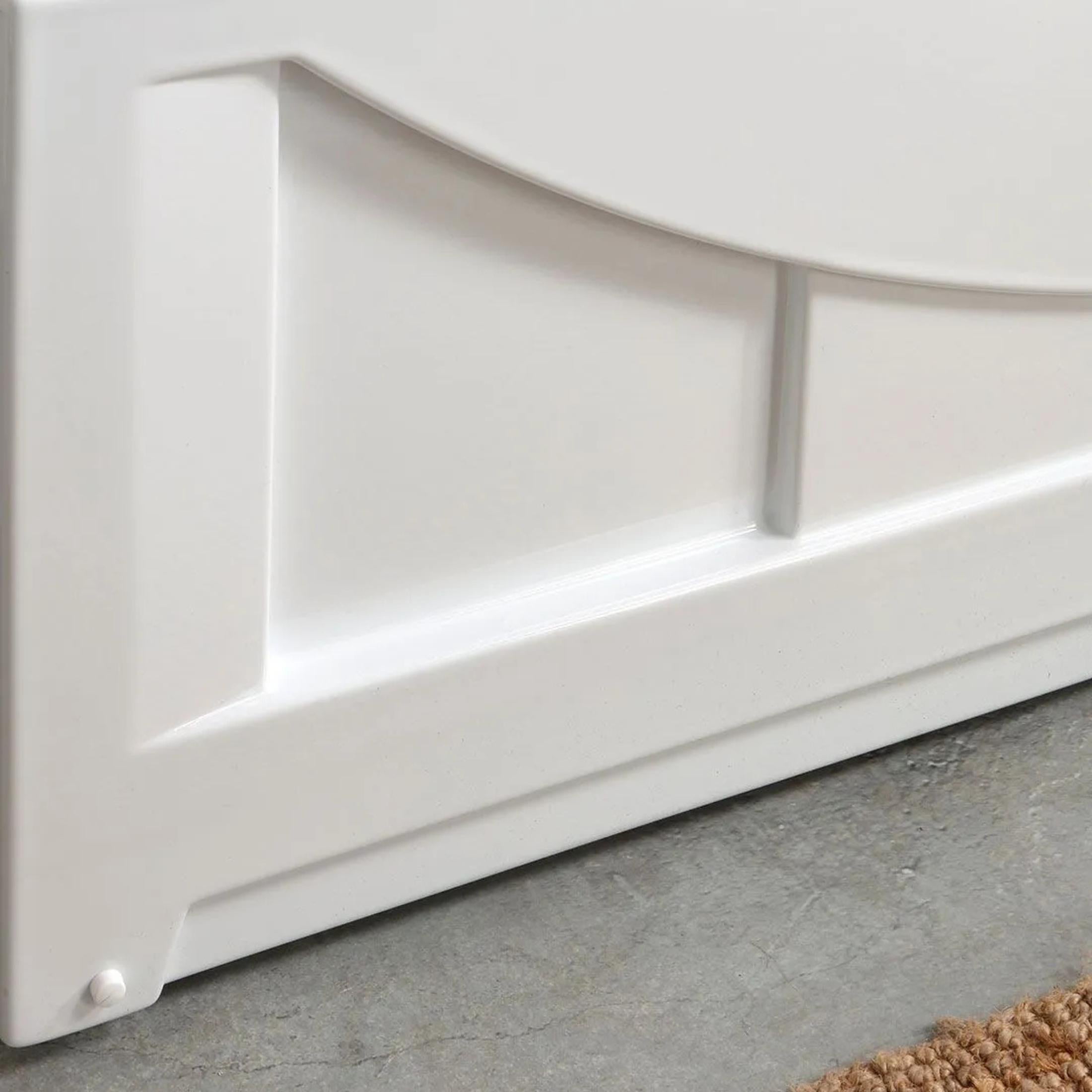 "Doris" corner whirlpool bathtub in white acrylic, 170x78 cm, 65 cm high