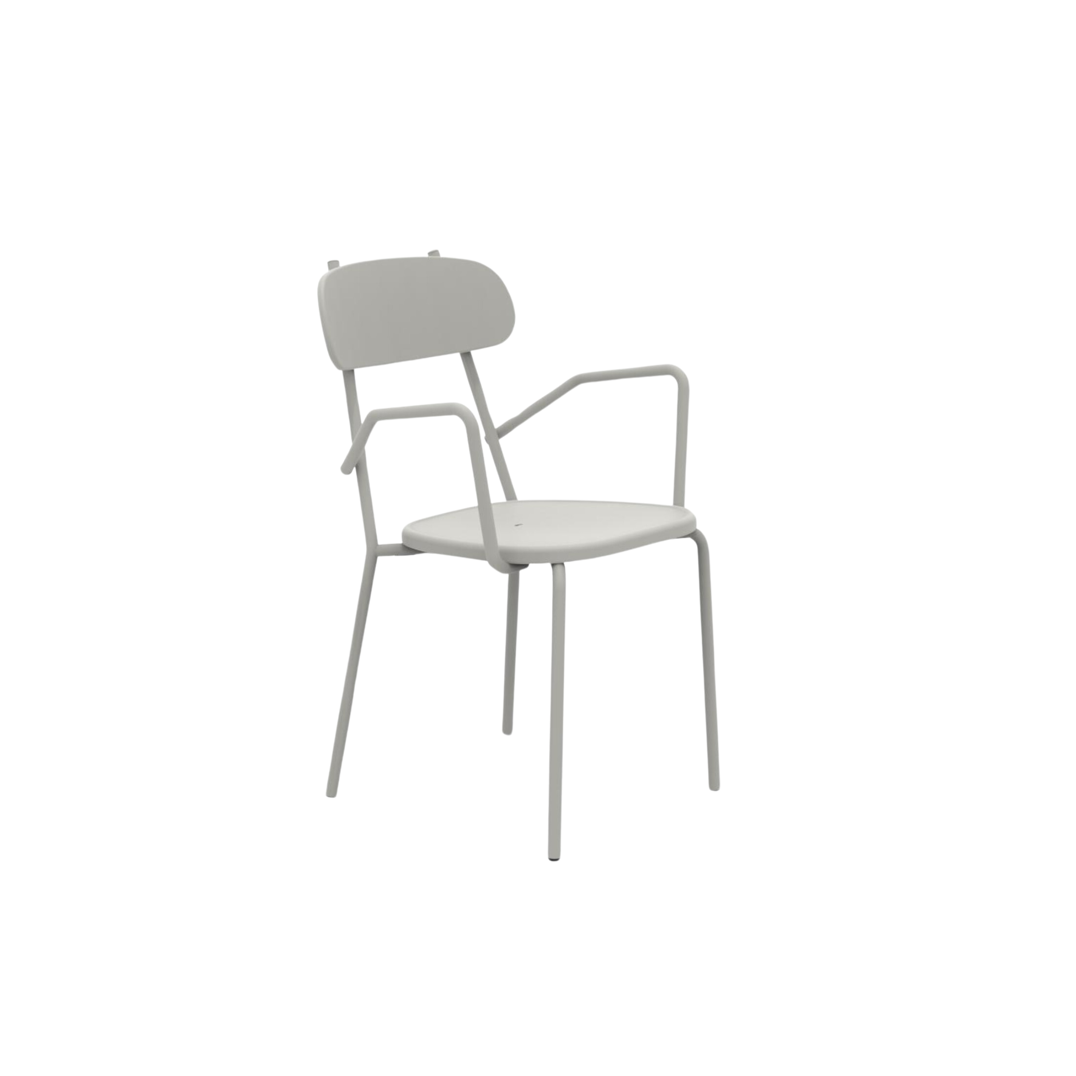 Set of "Fox" stackable painted metal garden chairs, 53x53 cm, 84h