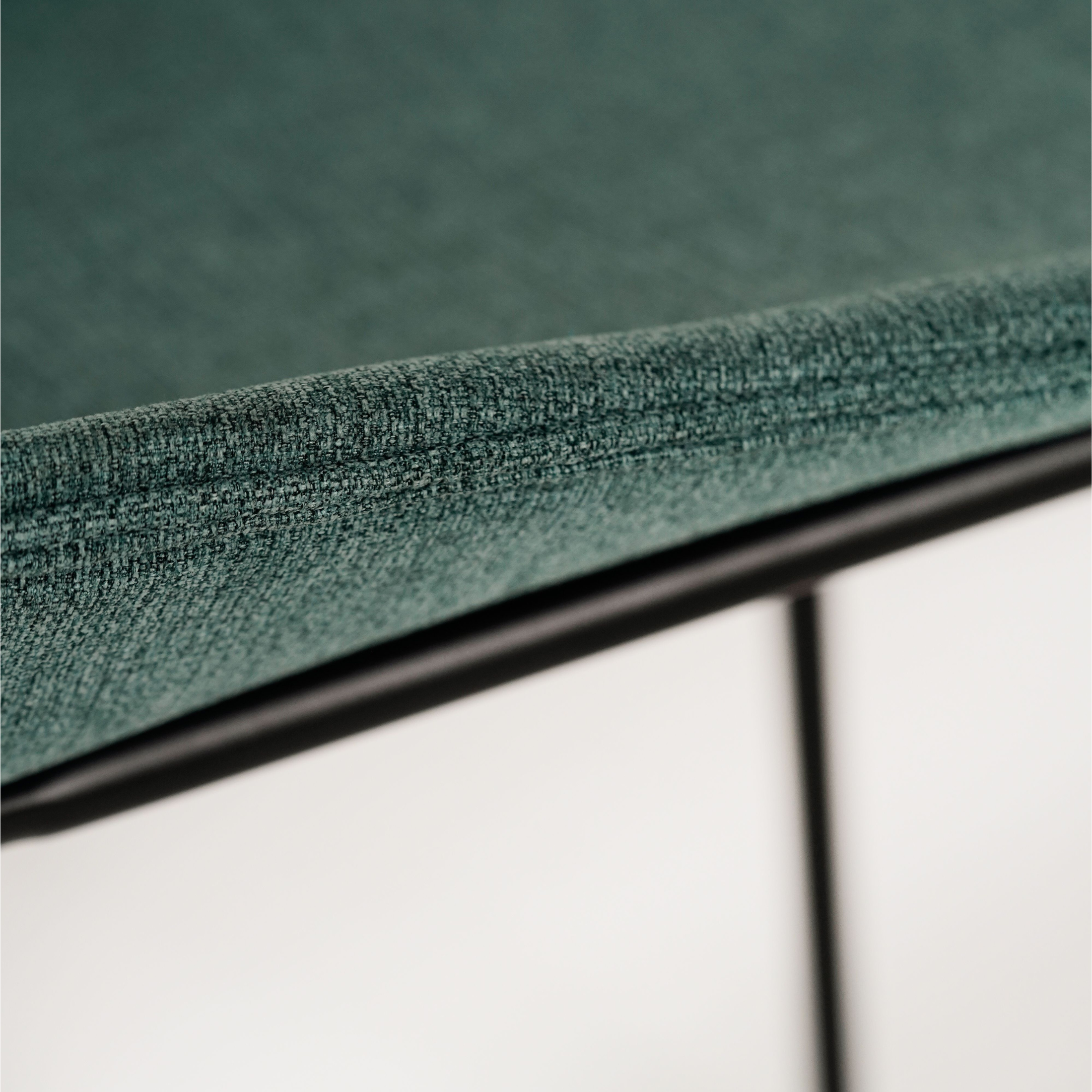 Set of "Sami" fabric dining chairs with elegant modern painted metal legs