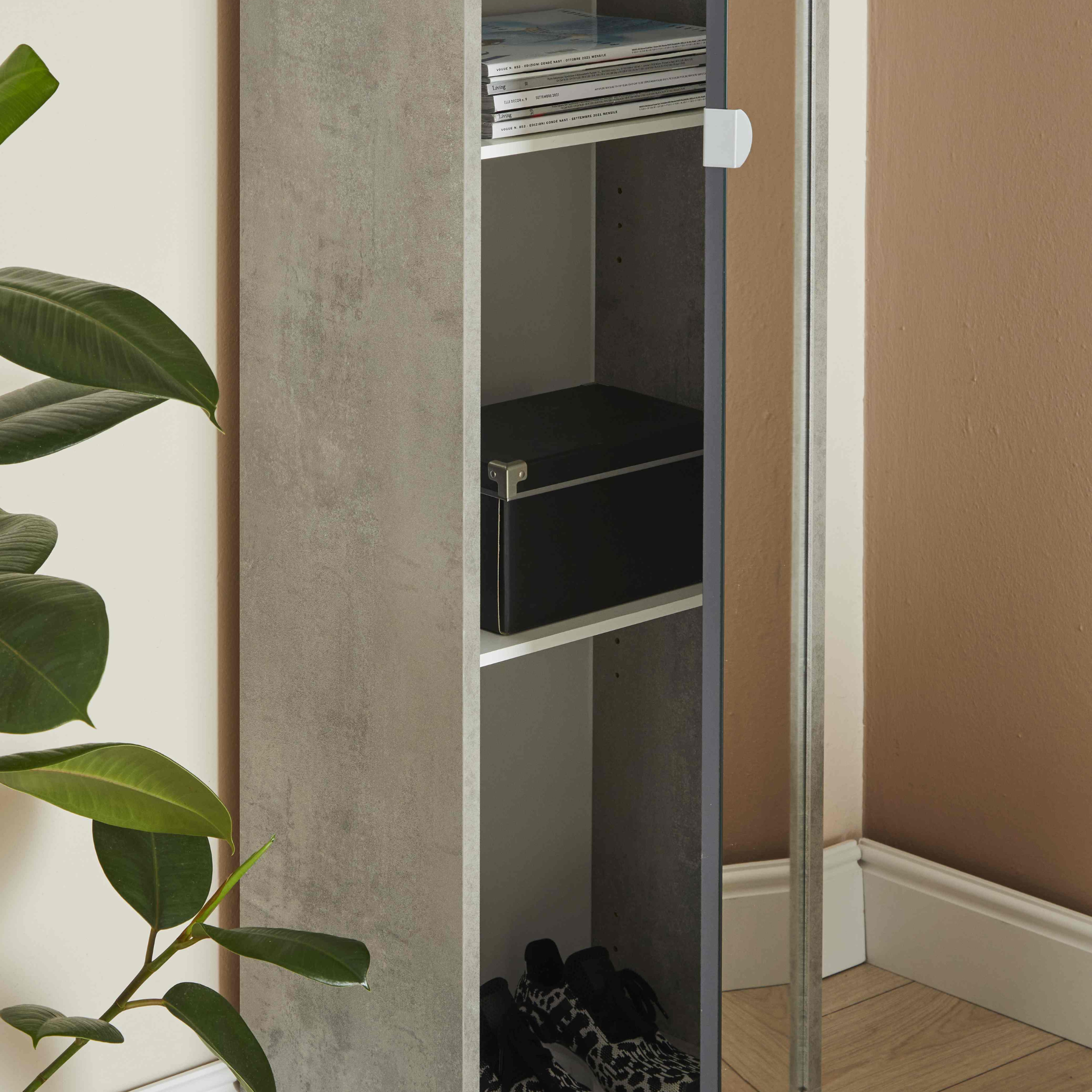 Mirror1 column with 1 mirror door, wooden cabinet, 43x29 cm, 190 cm high