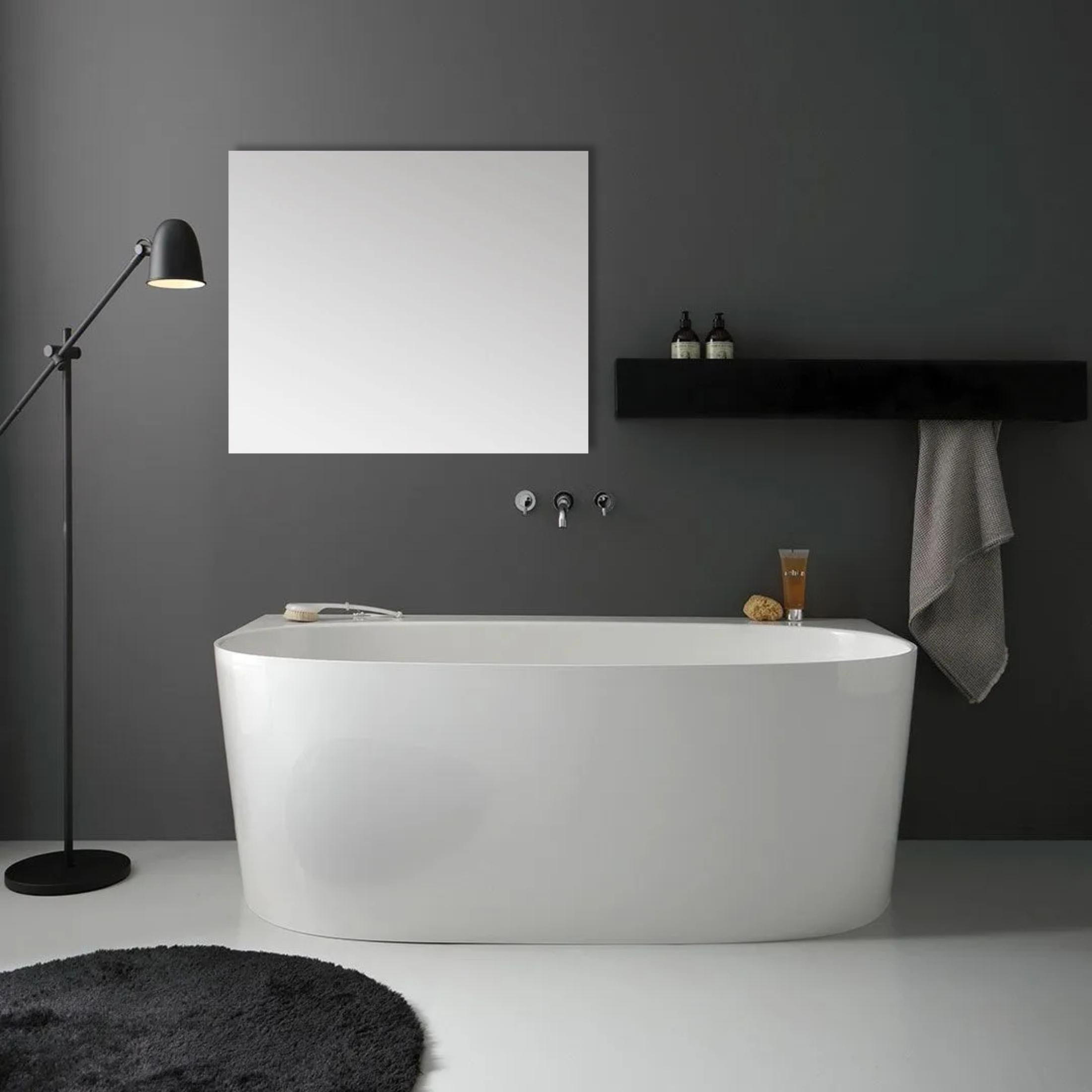 Reversible "Pasadena" rectangular backlit LED mirror