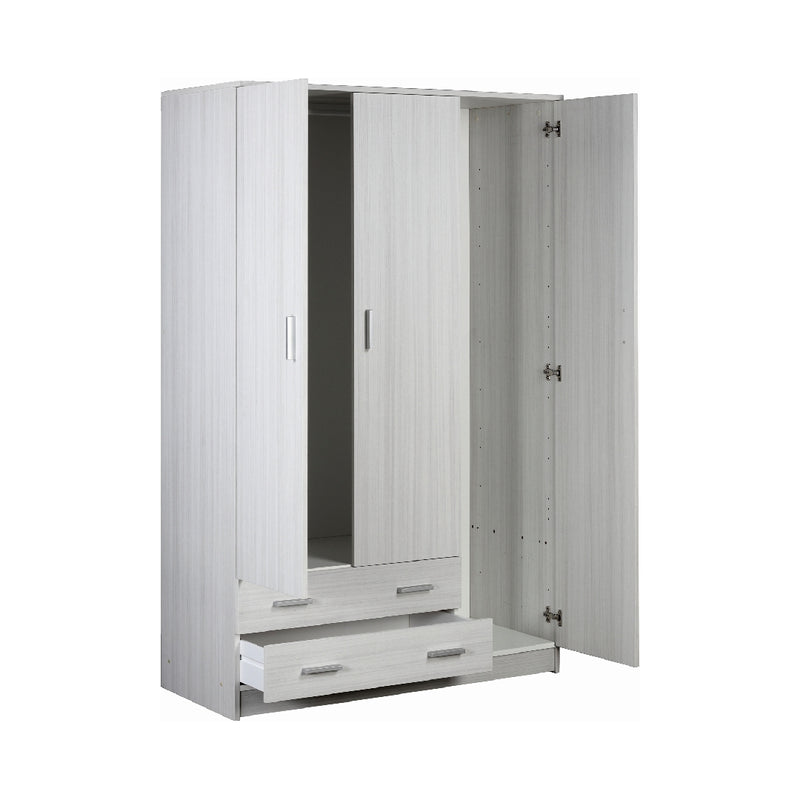 Modern wooden wardrobe with 3 doors, coat hanger, 2 drawers, 111x47 cm, 171h