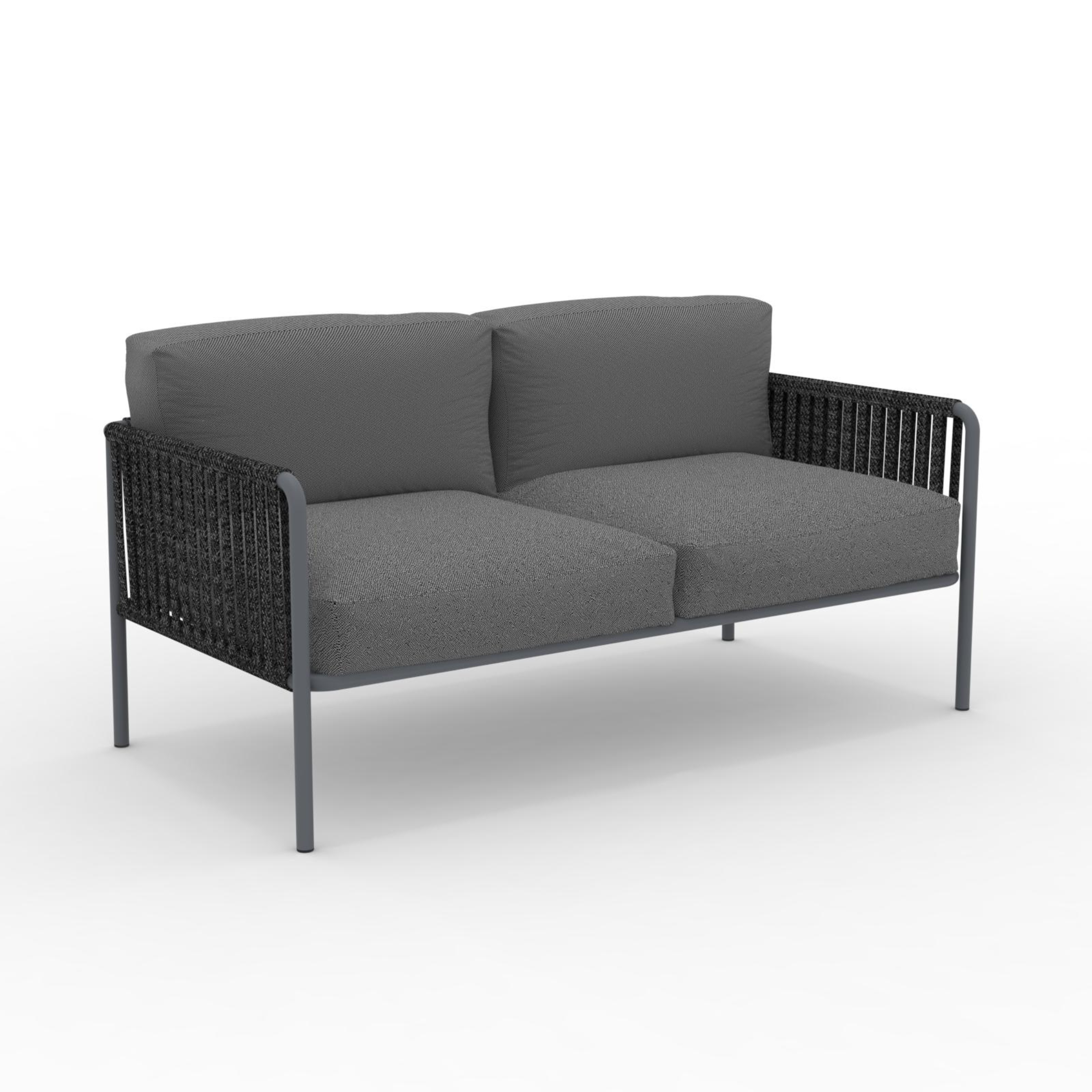 "Key West2" 2-seater sofa with rope backrest and cushions 163x83 cm 78h
