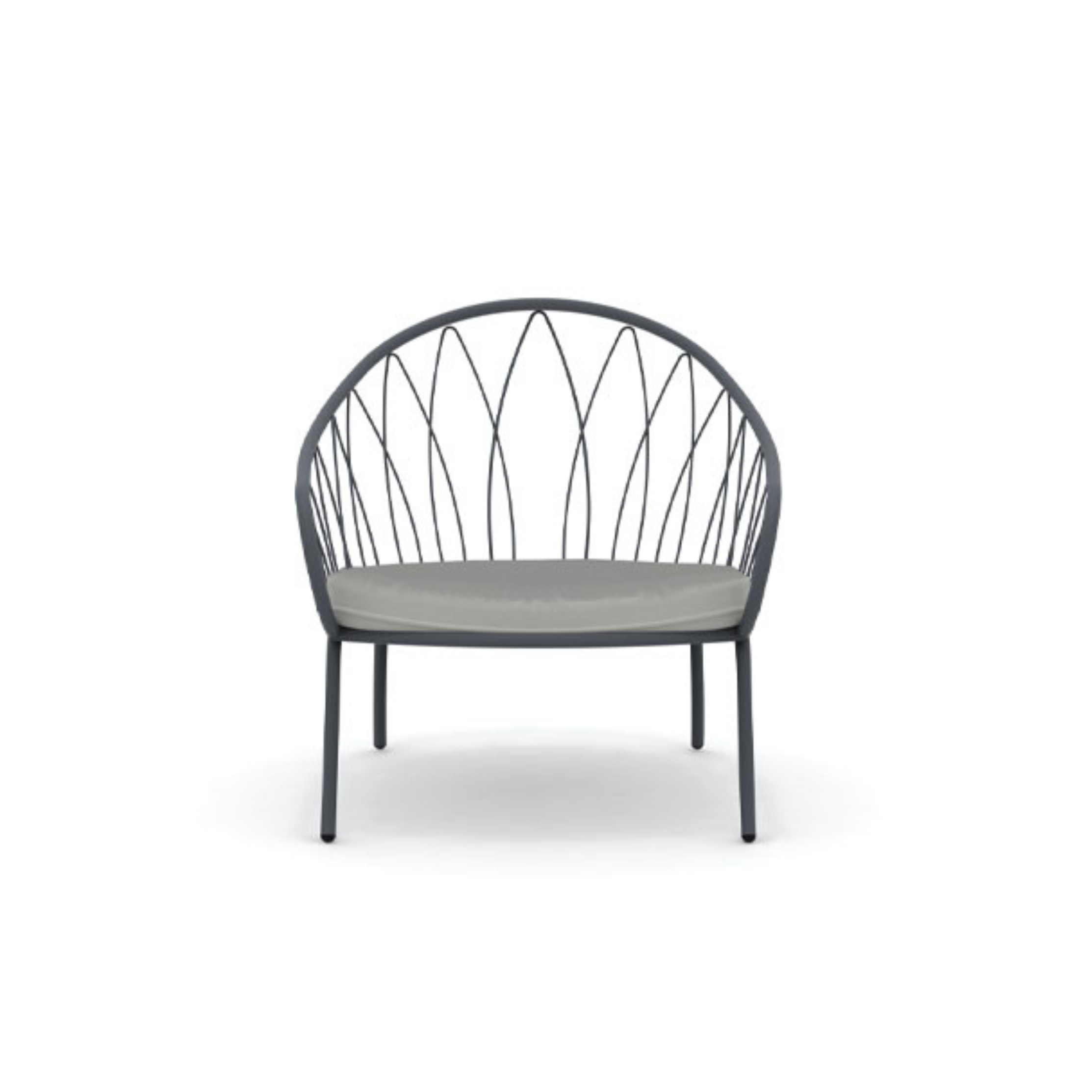Low metal garden armchair "Flora" stackable lounge chair 75x75 cm 75h