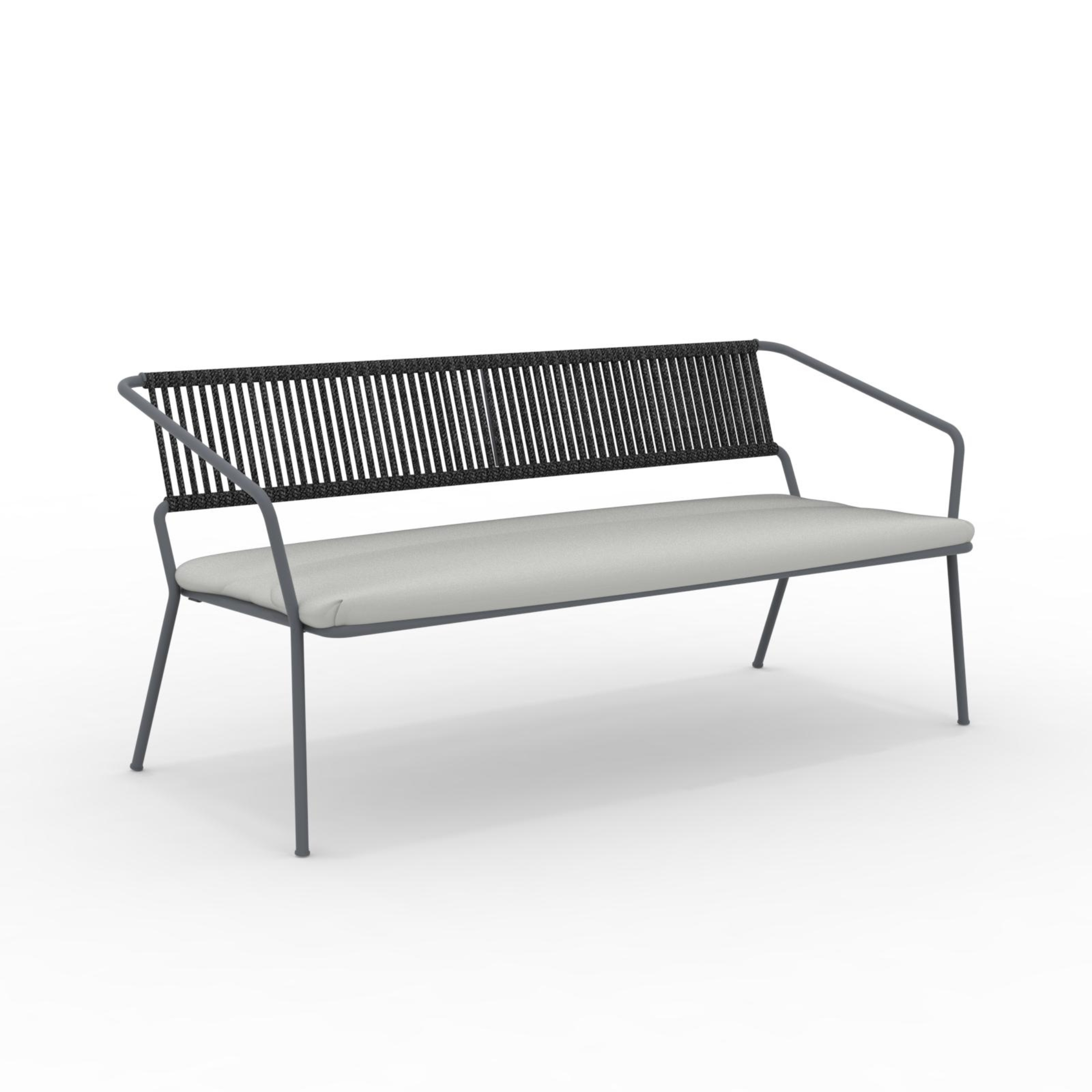 "Slot" metal garden sofa, stackable bench, 152x65 cm, 72 cm high