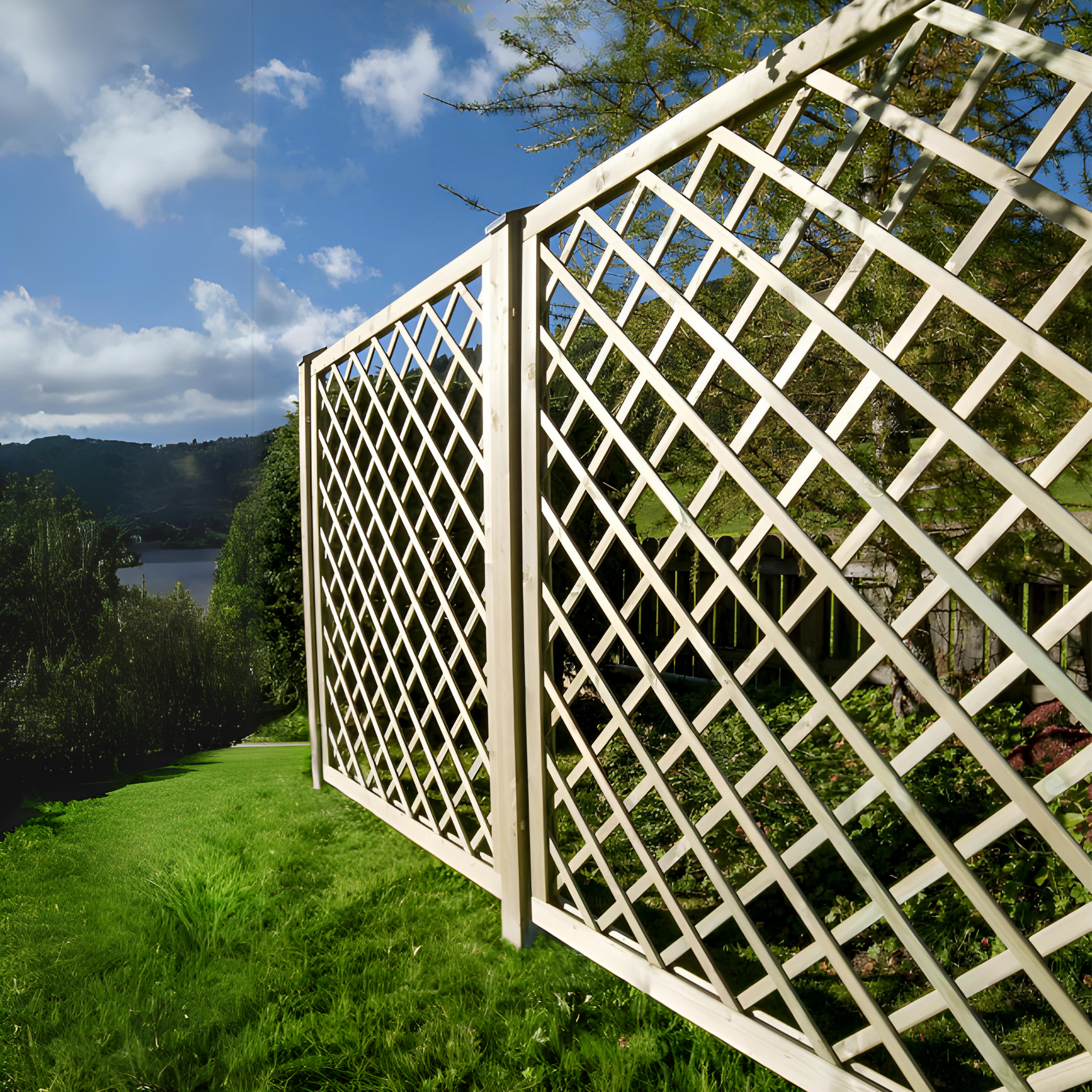 "Quadro" impregnated mesh panel for garden fencing, 90x90 cm