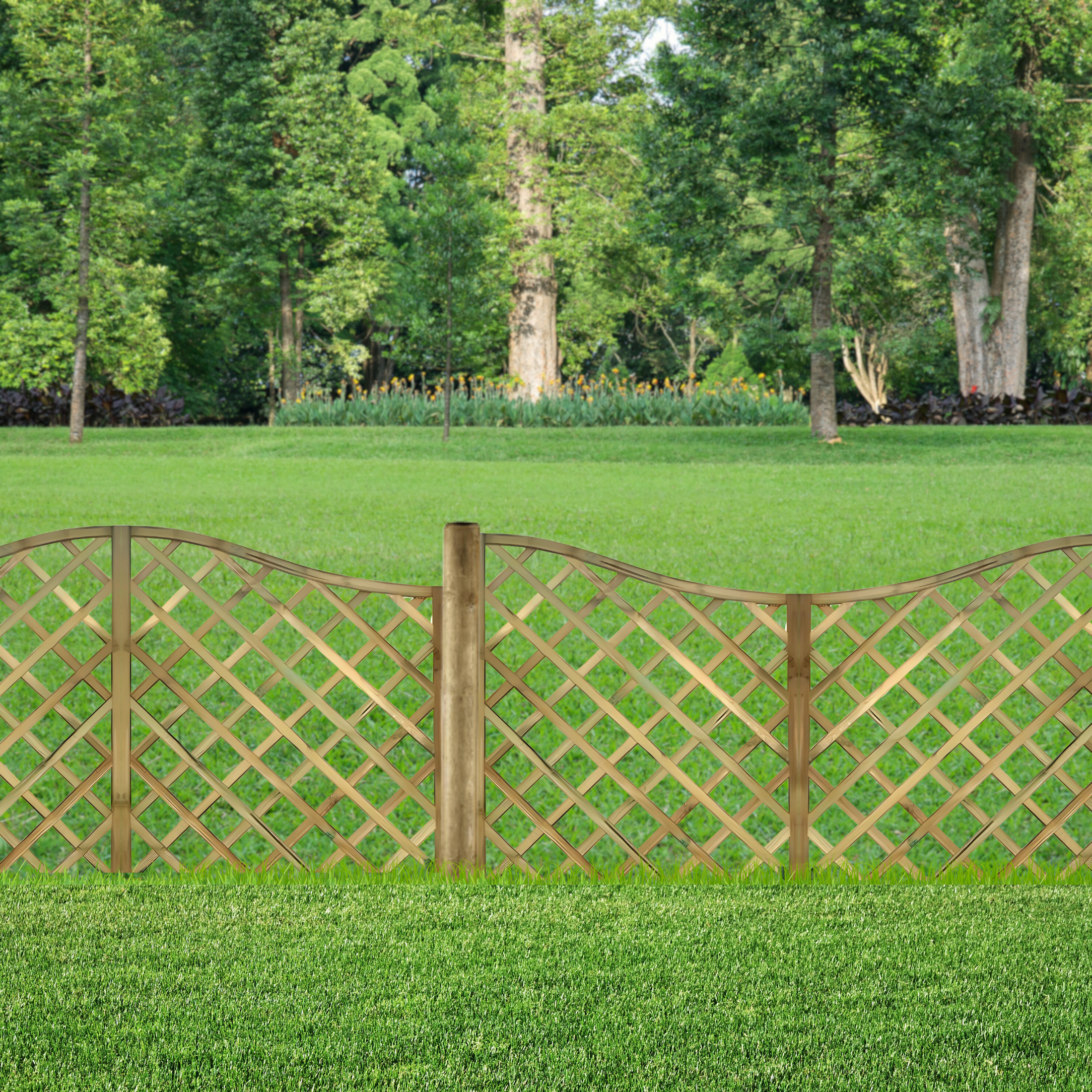 "Onda" impregnated wood garden grill panel