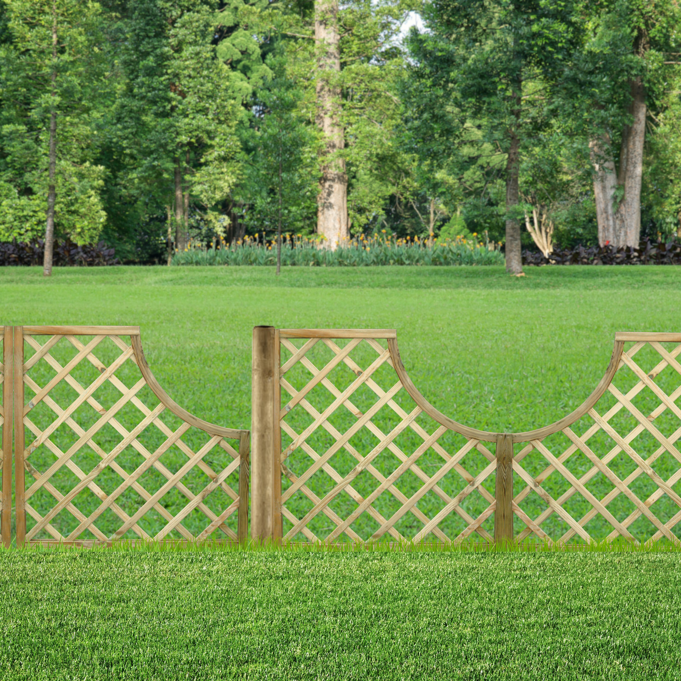 "Shaped" impregnated wood garden panel 90x3.5 cm 90h