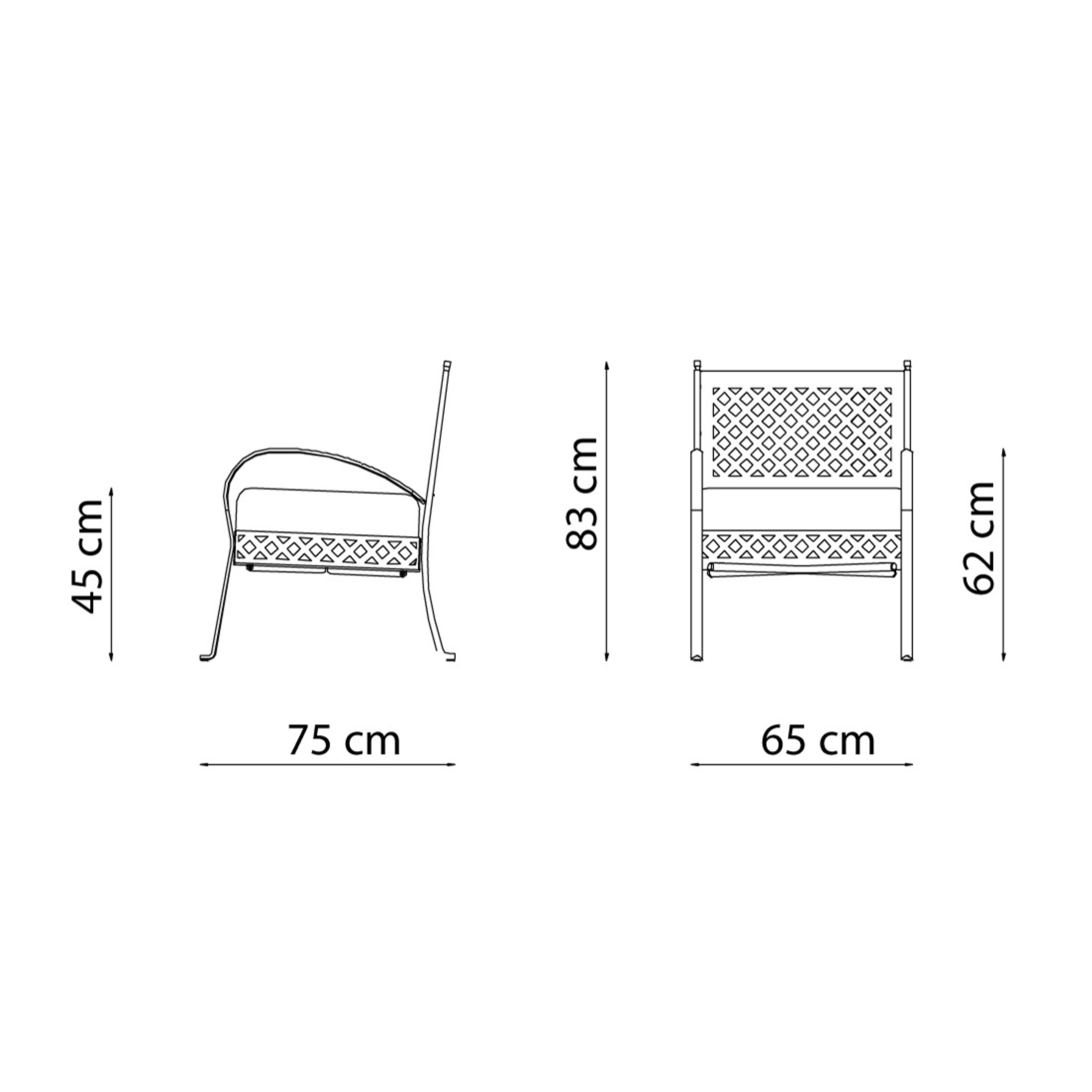 "Springtime" metal outdoor sofa lounge bench 124x75 cm 83h