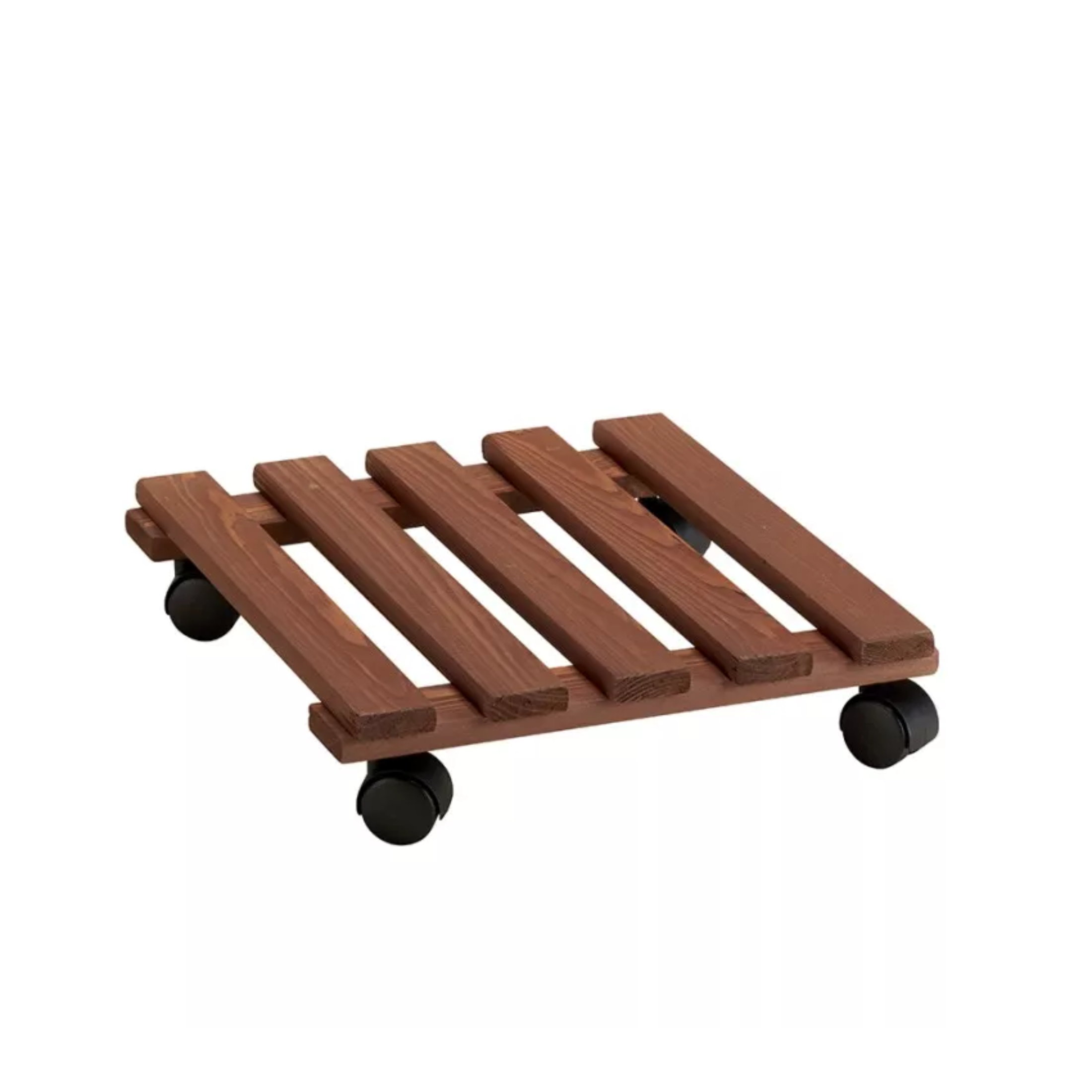 "Amarisa" wooden planter trolley with 4 swivel wheels, 35x35 cm.