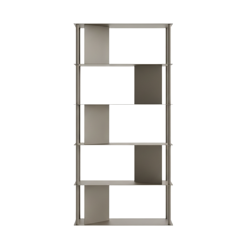 “Molin” vertical bookcase in painted metal, 90x40 cm, 190h