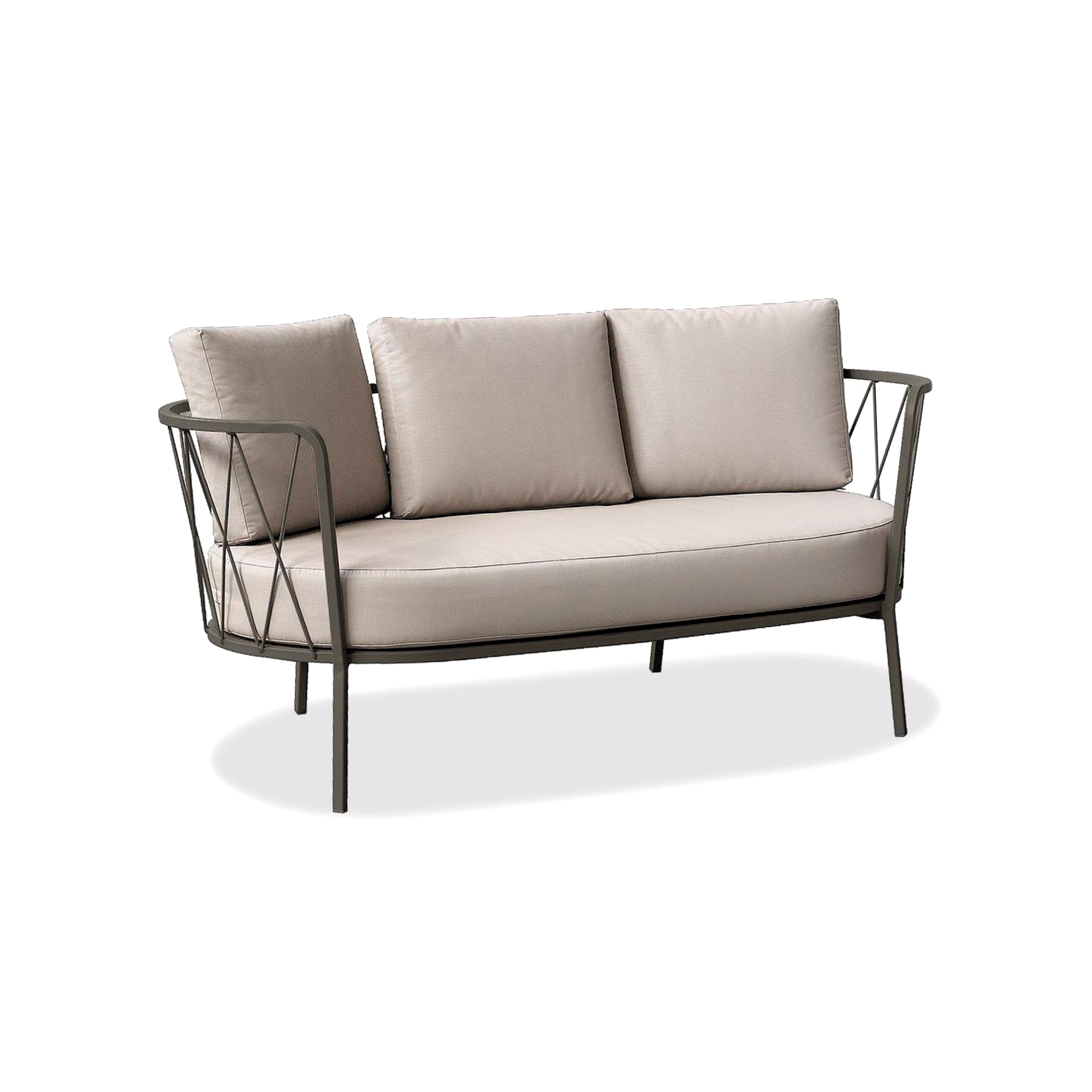 "Daisy13" 2-seater galvanized metal garden sofa lounge chair 160x73 cm 71h