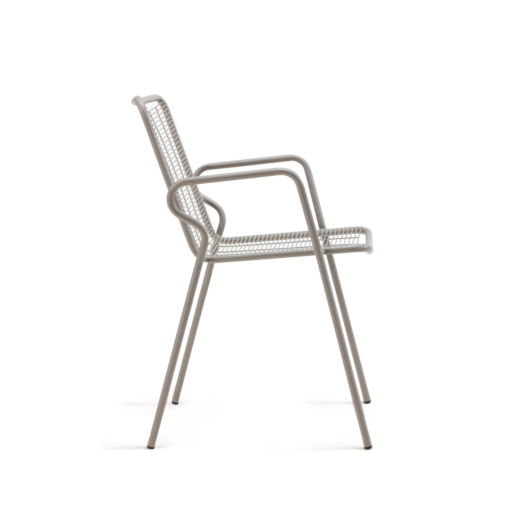 Set of stackable "Roma" chairs in powder-coated metal, 54x60 cm, 84h