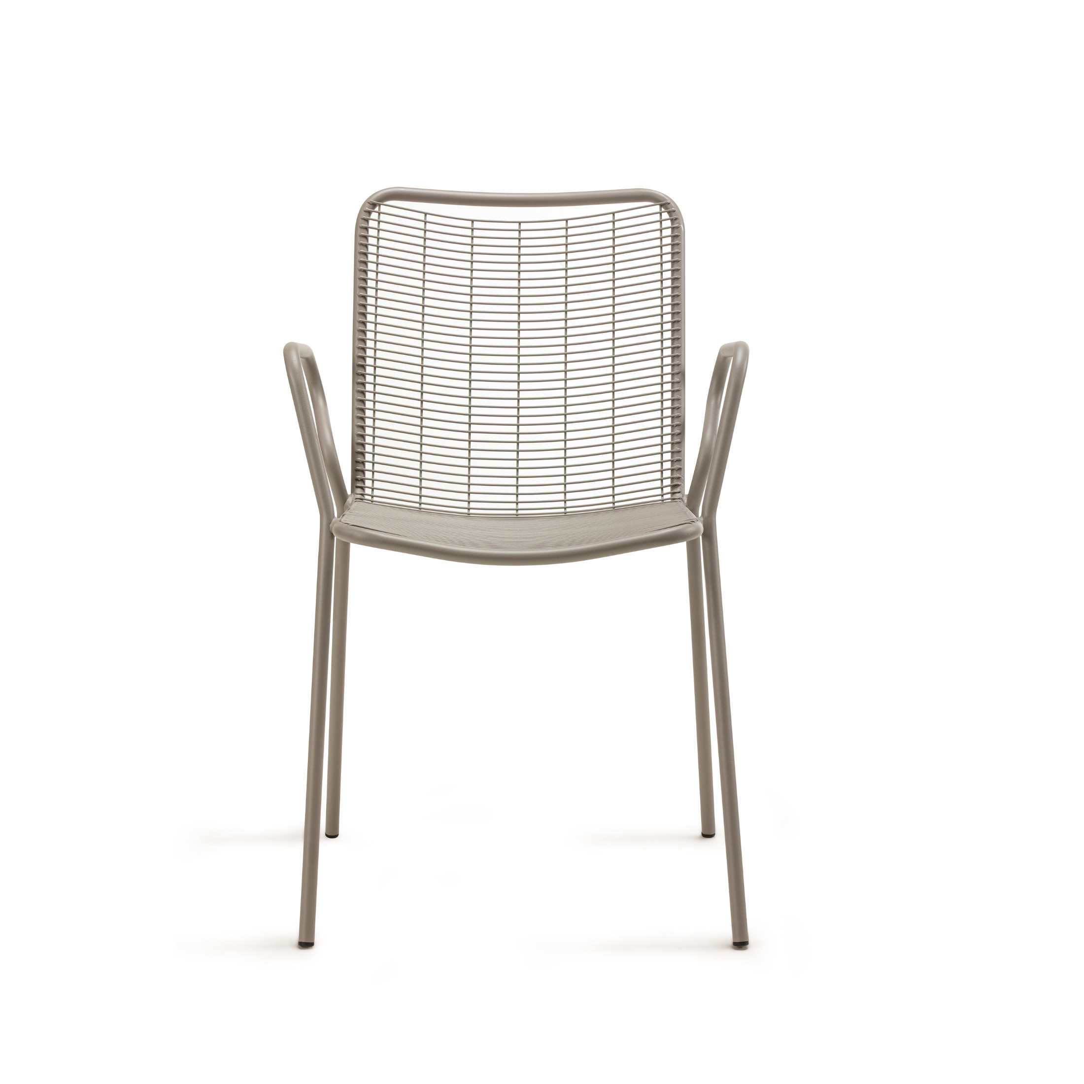 Set of stackable "Roma" chairs in powder-coated metal, 54x60 cm, 84h