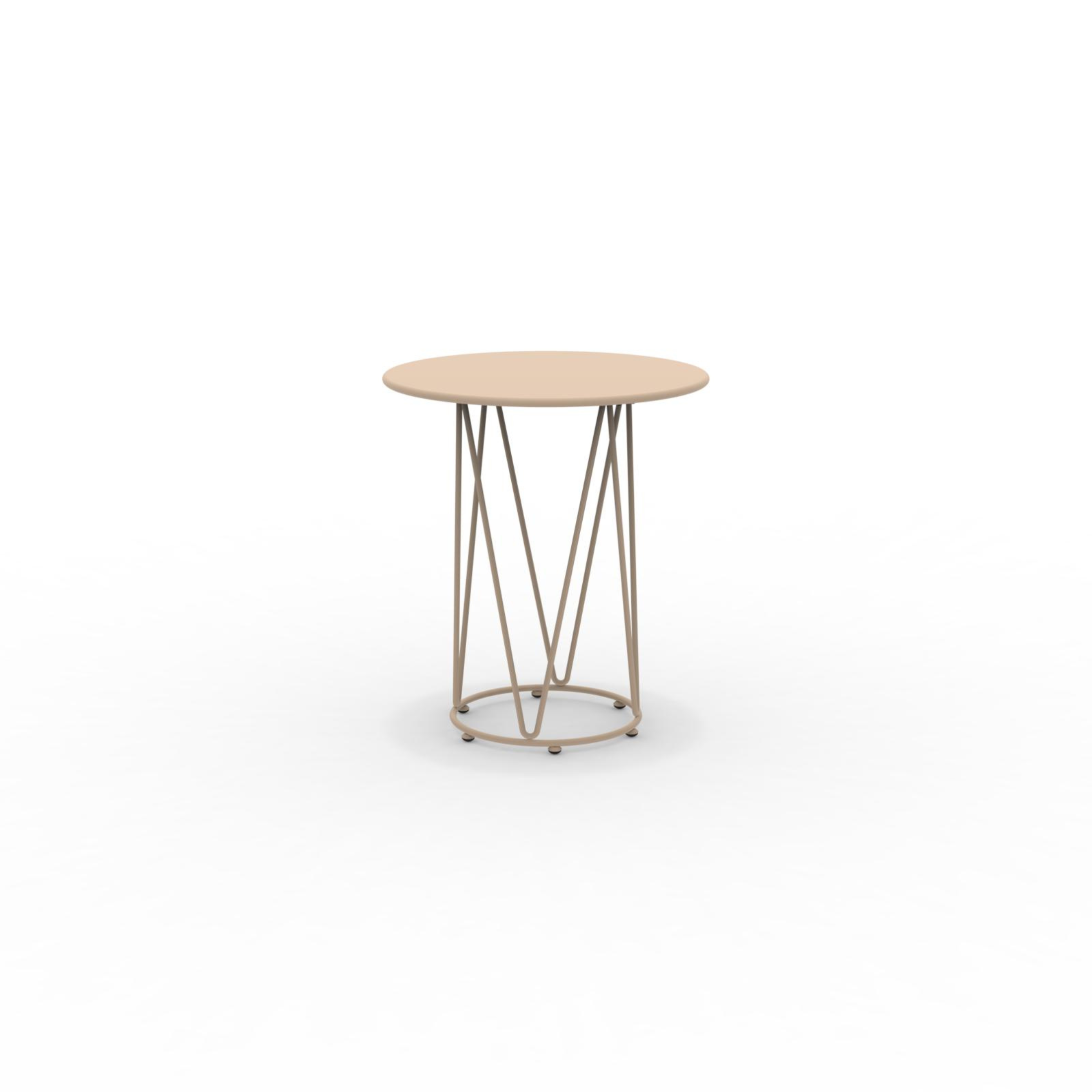 "Daisy6" round dismountable garden table in galvanized metal with pedestal