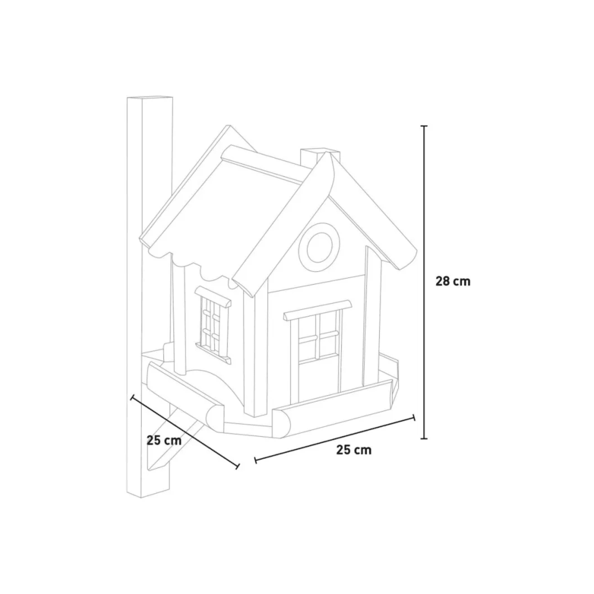 Nido per uccelli "Benji" in legno di conifera cm 25x25 28h - MondoViro
