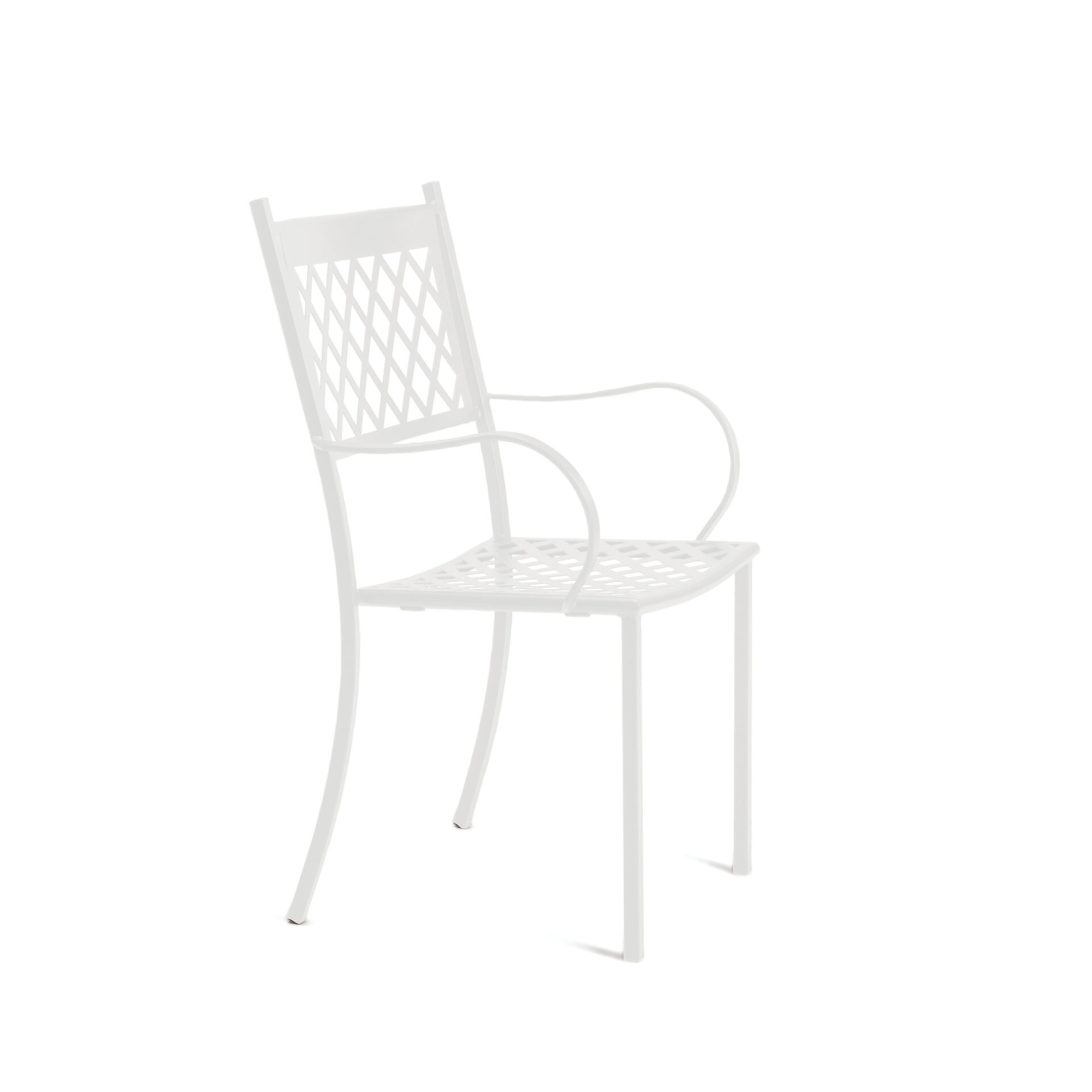 Set of "Summertime" stackable painted metal garden chairs, 53x57 cm, 95 cm high