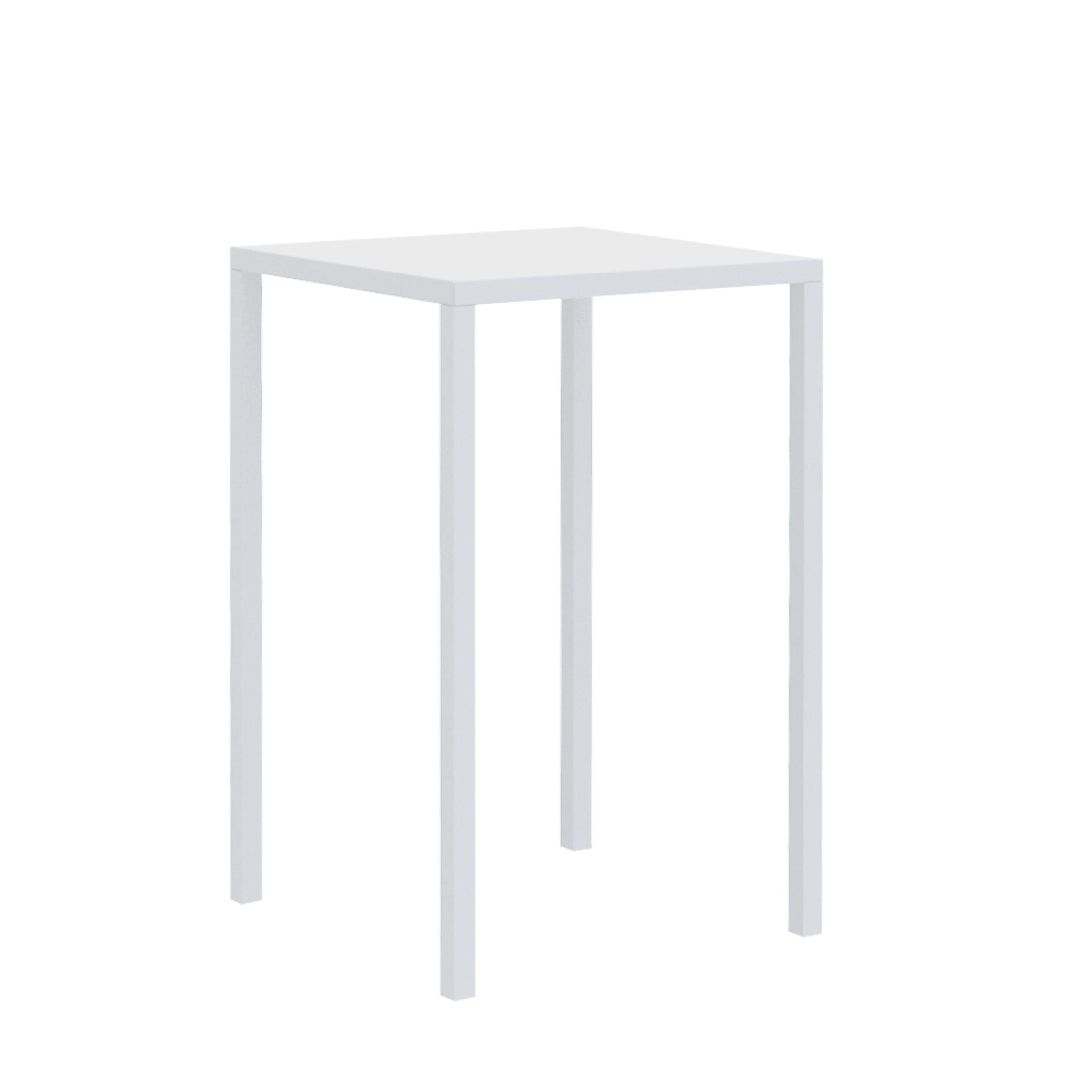 "Quatris" high square table in painted metal for modern bars and gardens