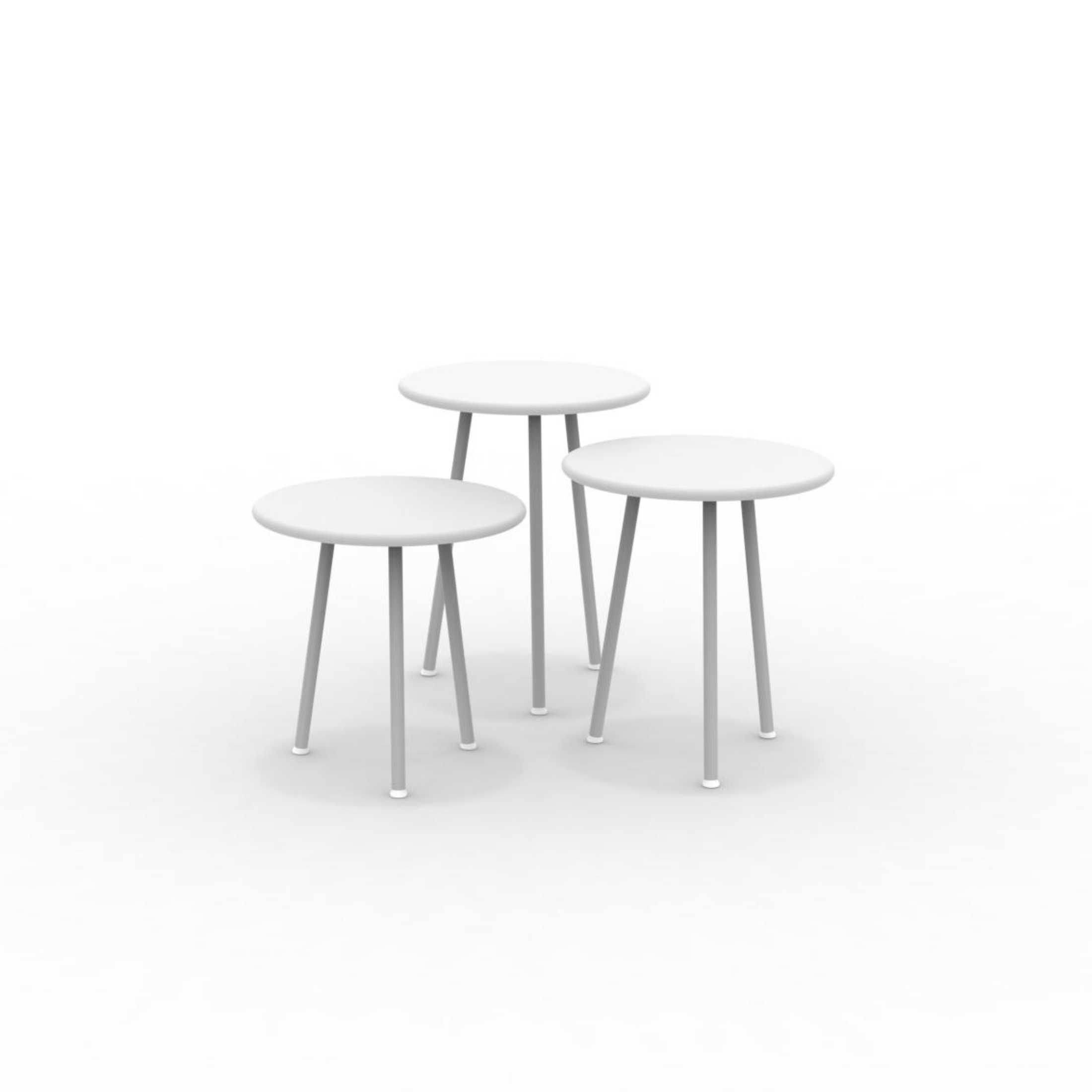 Set of 3 "Daisy" metal coffee tables for the garden, 40x40 cm
